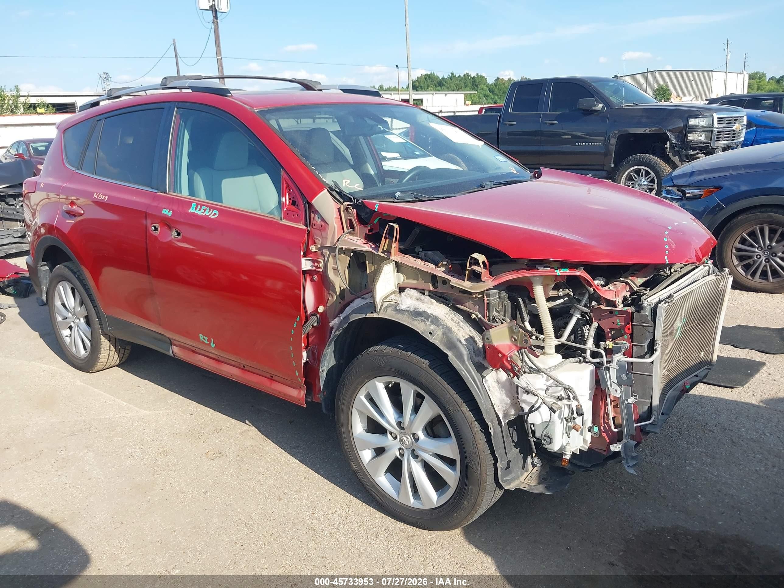 2014 Toyota Rav4 Limited Red vin: 2T3YFREV0EW090523