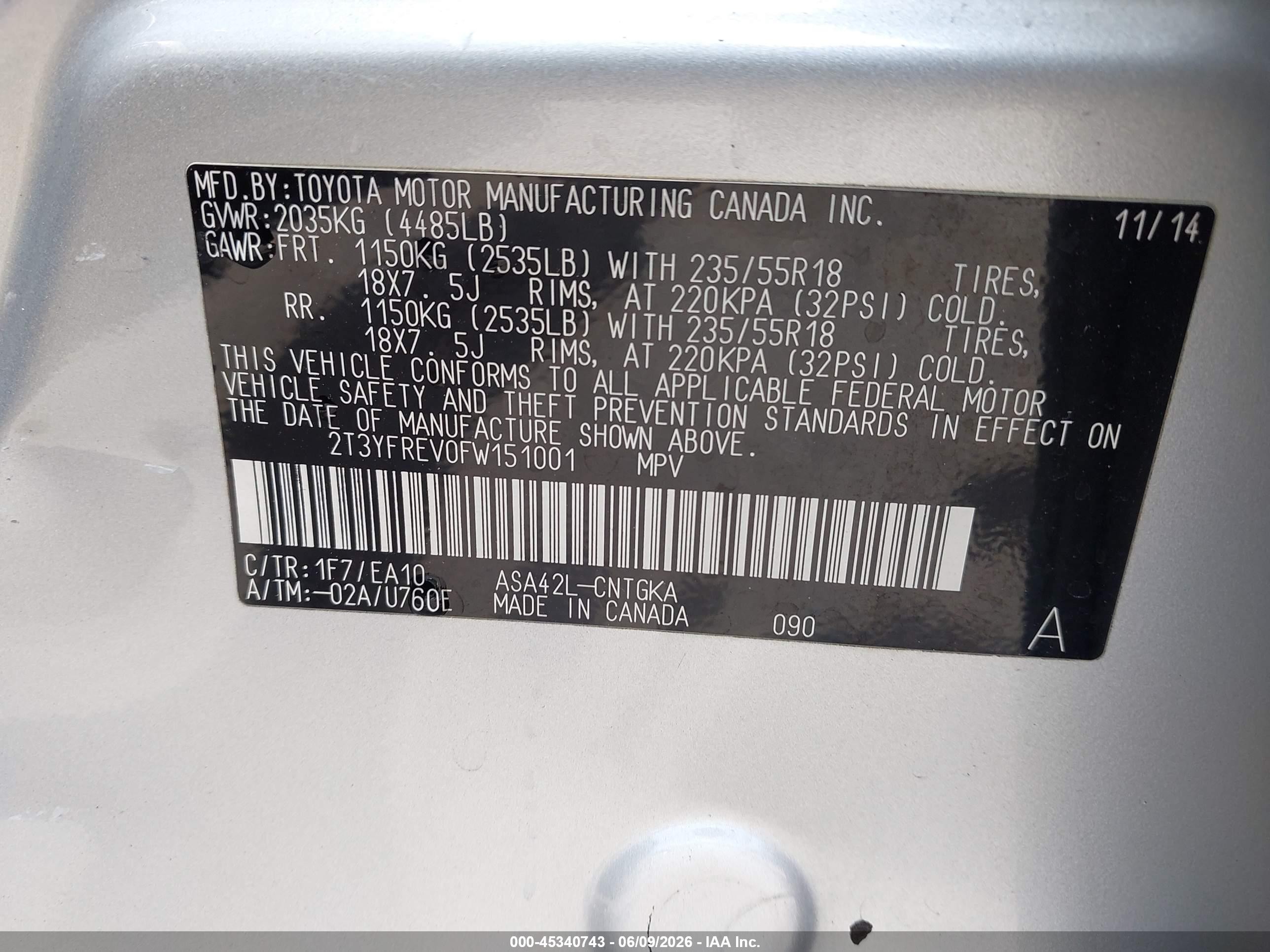 2015 Toyota Rav4 Limited Silver vin: 2T3YFREV0FW151001