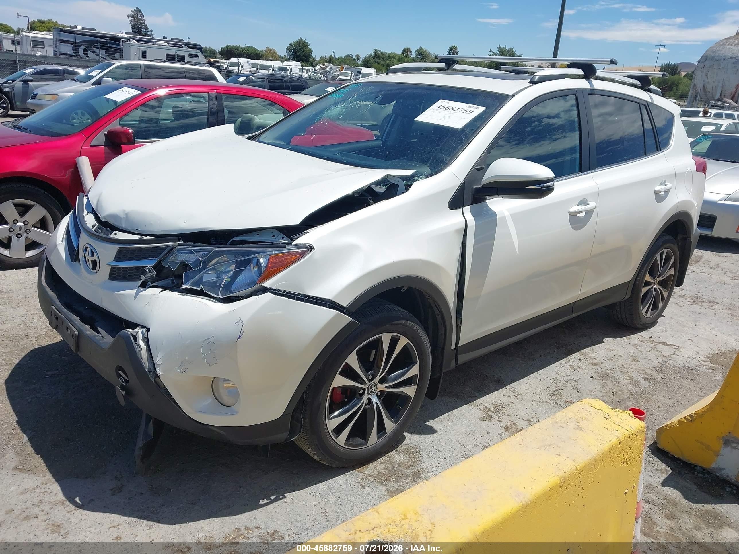 2015 Toyota Rav4 Limited White vin: 2T3YFREV0FW160958