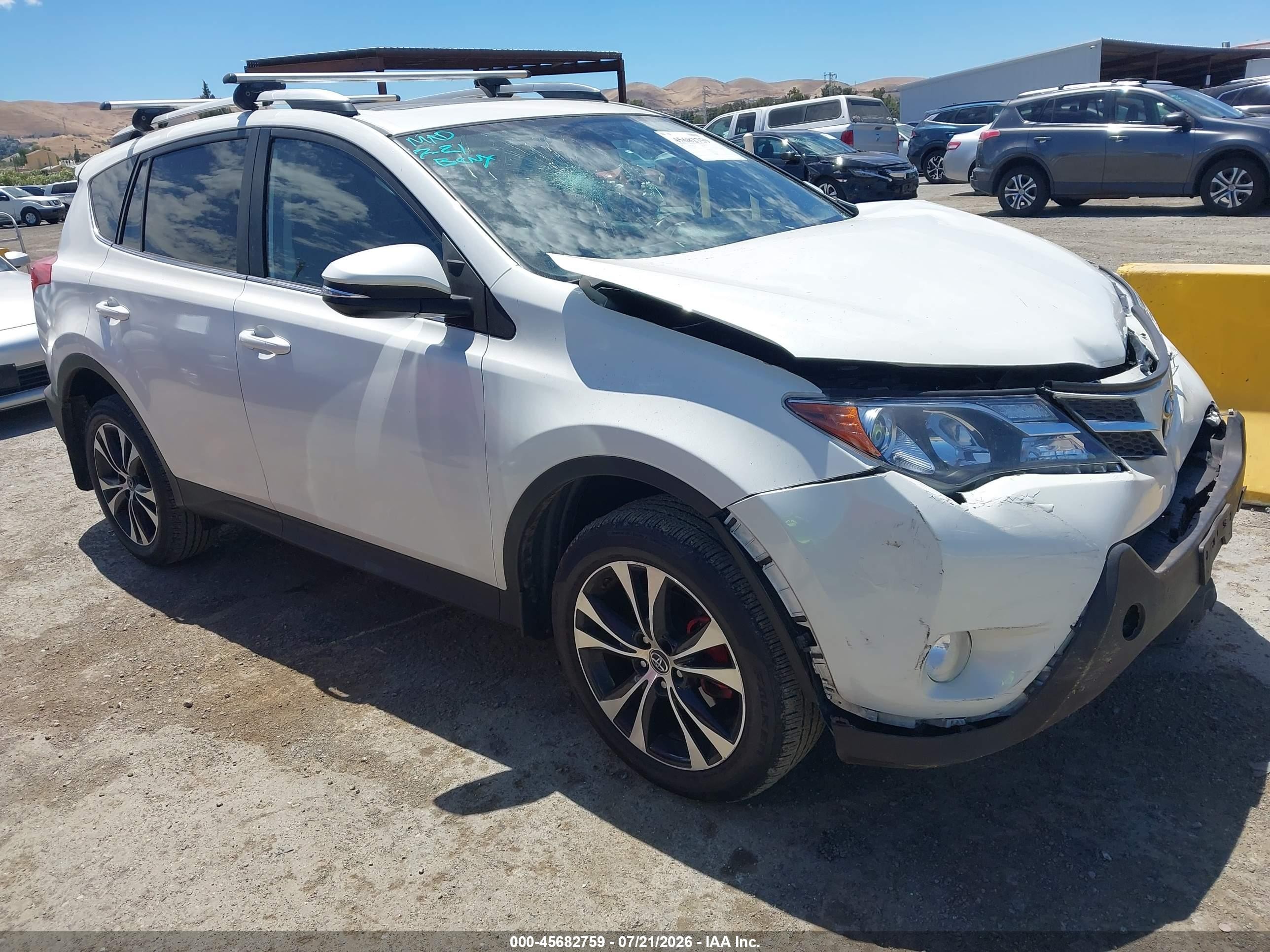2015 Toyota Rav4 Limited White vin: 2T3YFREV0FW160958