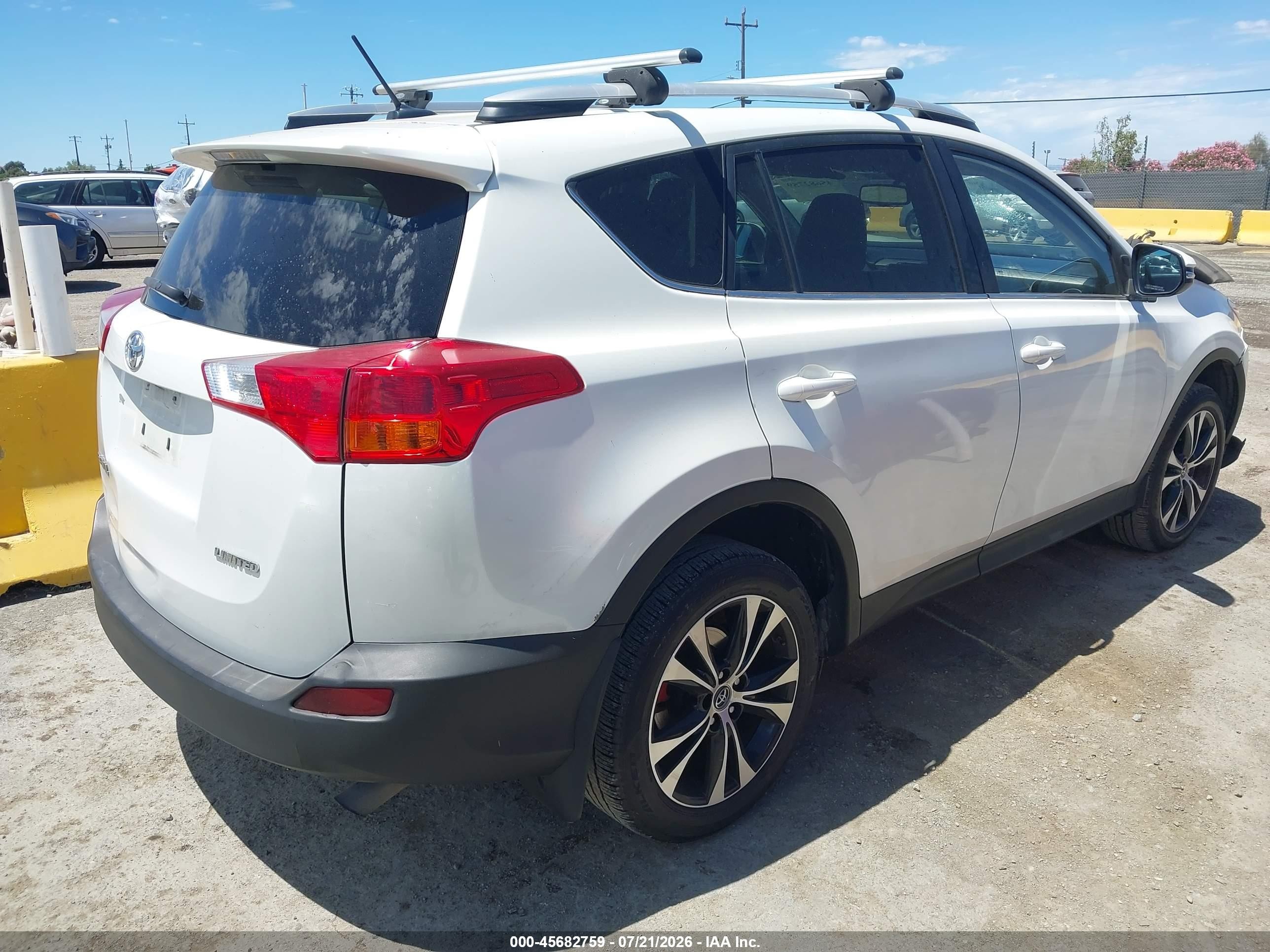 2015 Toyota Rav4 Limited White vin: 2T3YFREV0FW160958