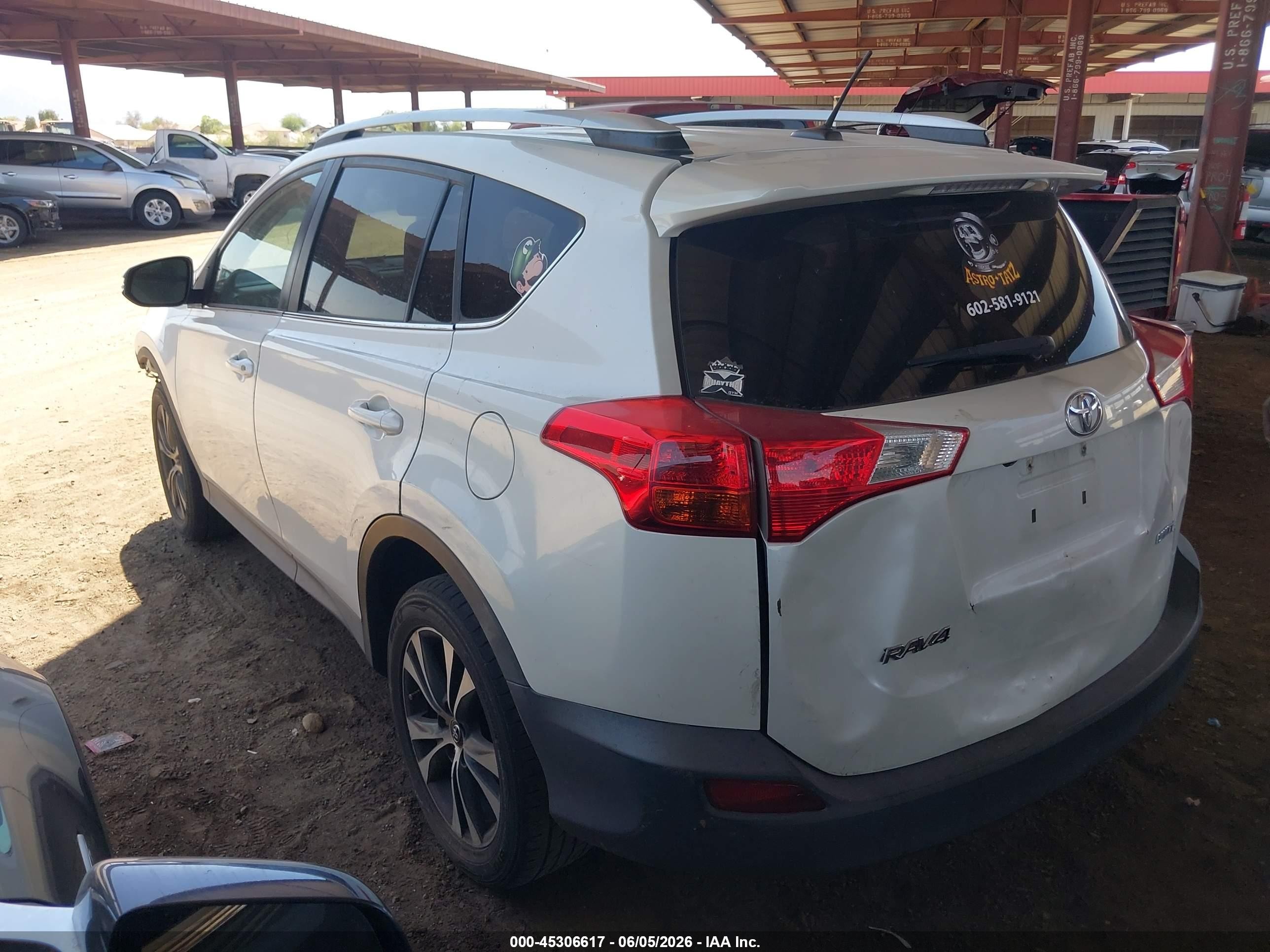 2015 Toyota Rav4 Limited White vin: 2T3YFREV0FW197993