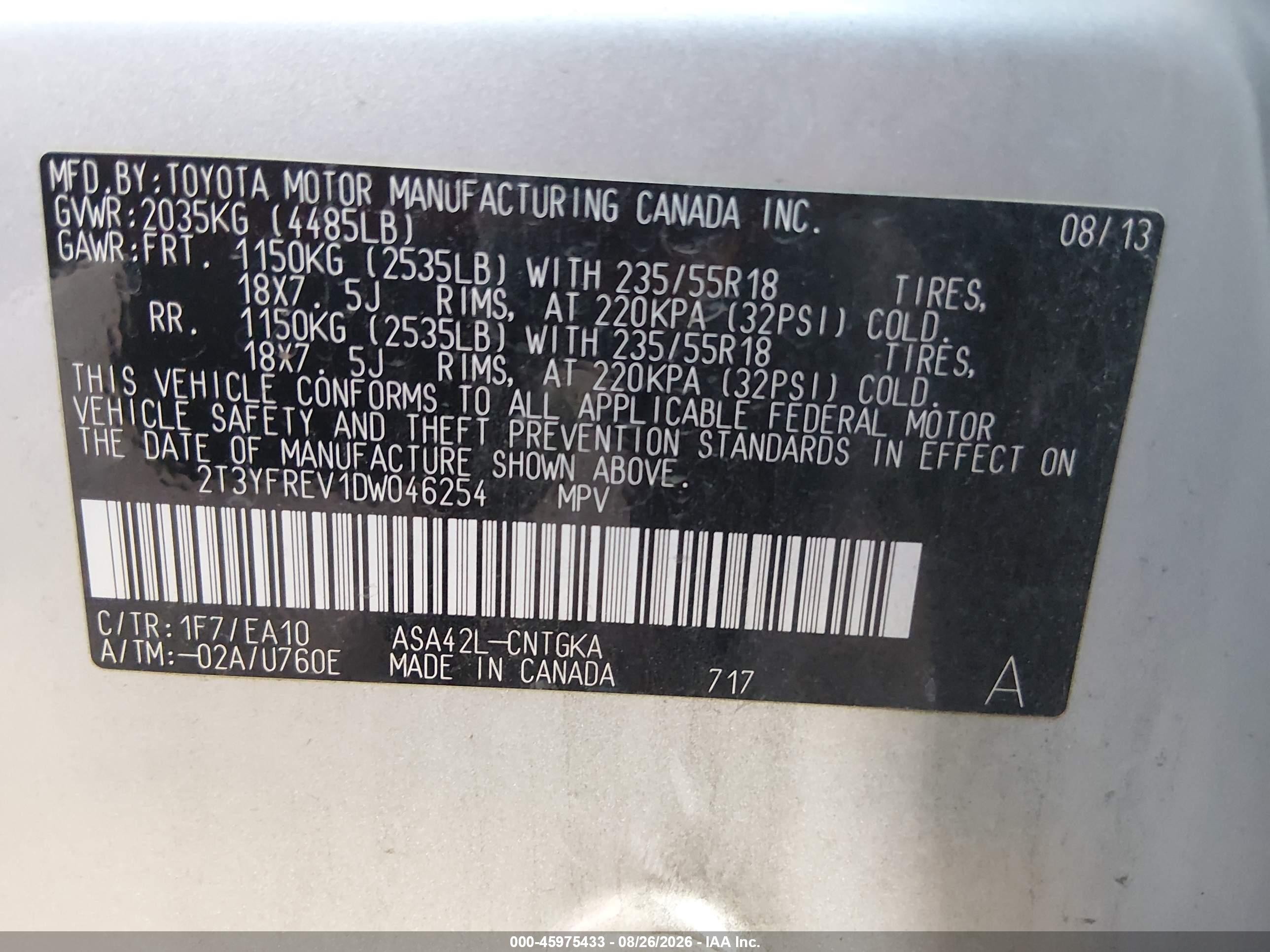 2013 Toyota Rav4 Limited Silver vin: 2T3YFREV1DW046254