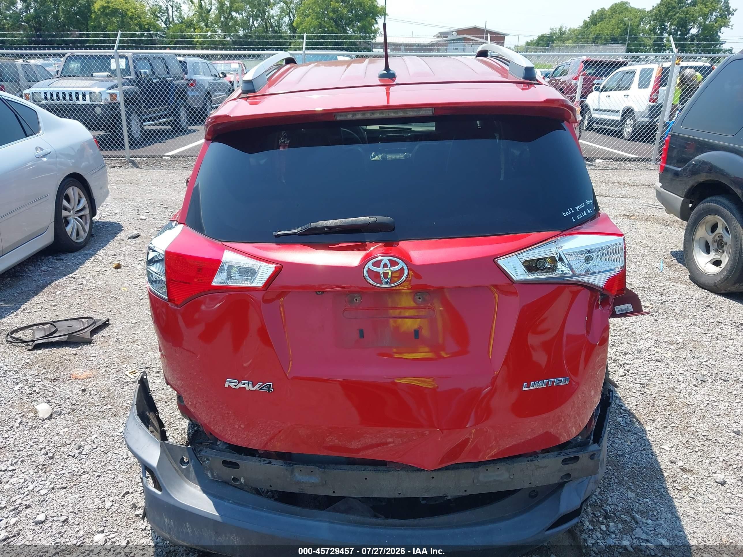 2013 Toyota Rav4 Limited Red vin: 2T3YFREV2DW004661