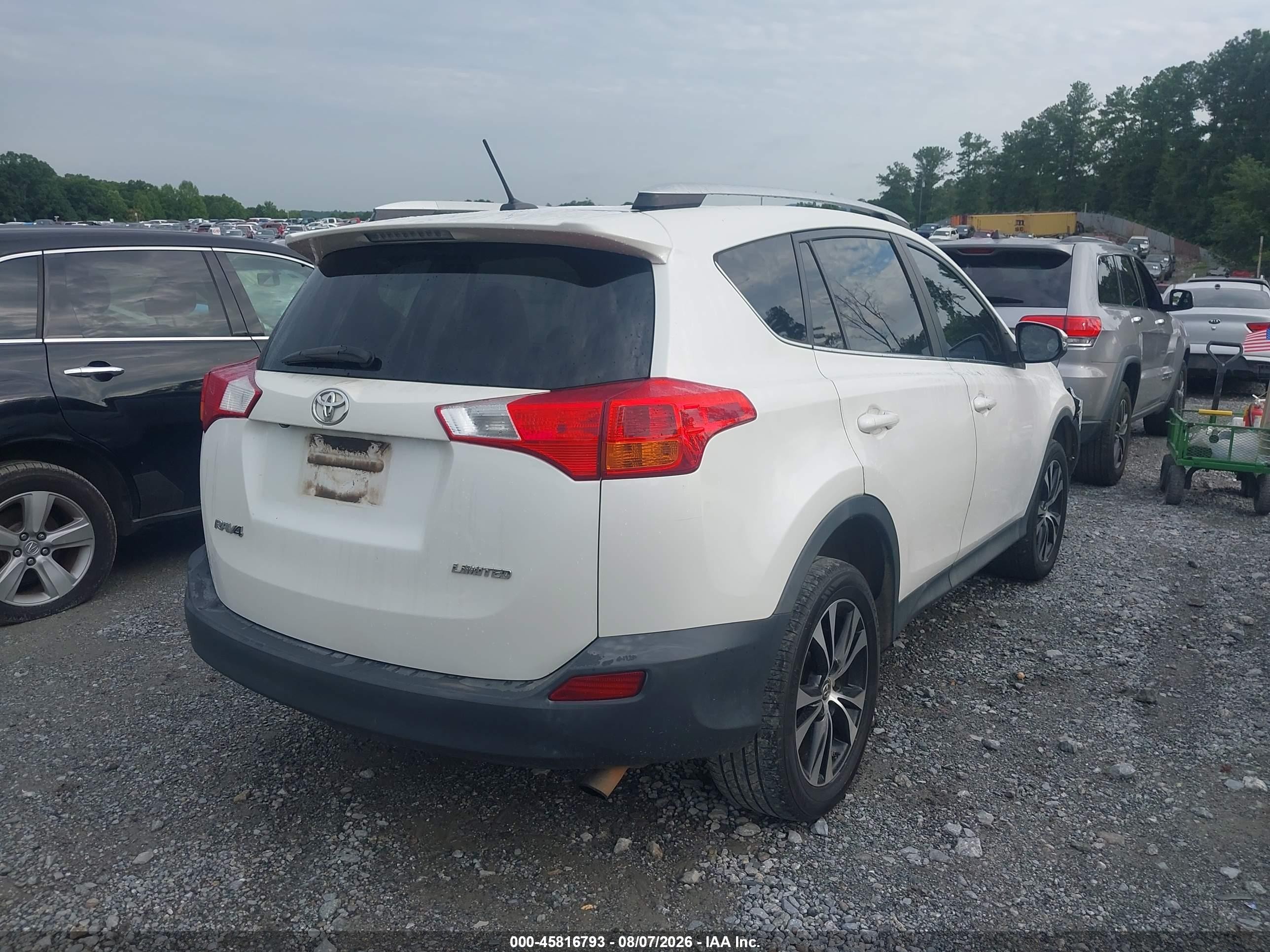 2015 Toyota Rav4 Limited White vin: 2T3YFREV3FW134810