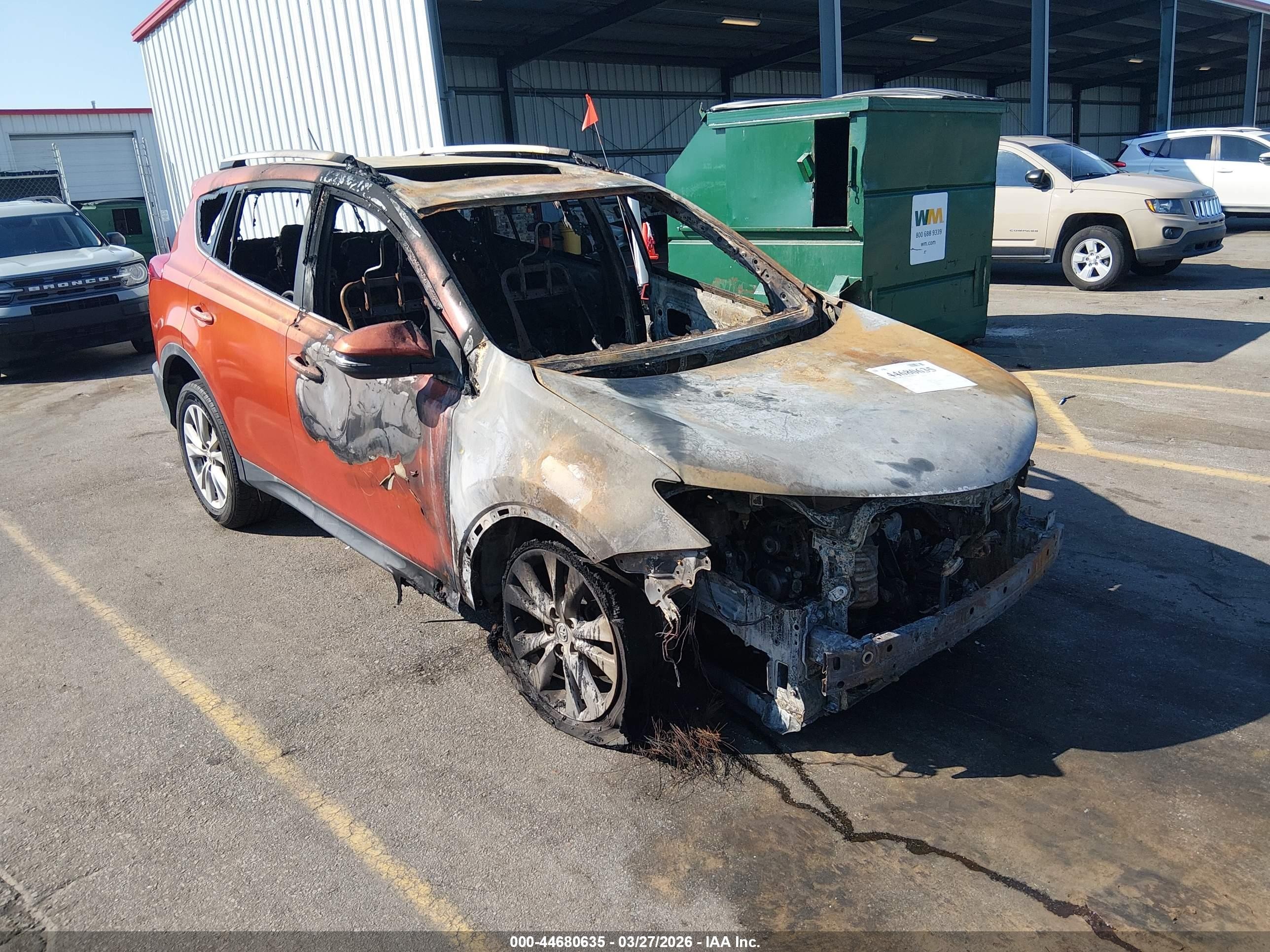 2015 Toyota Rav4 Limited Orange vin: 2T3YFREV3FW202541