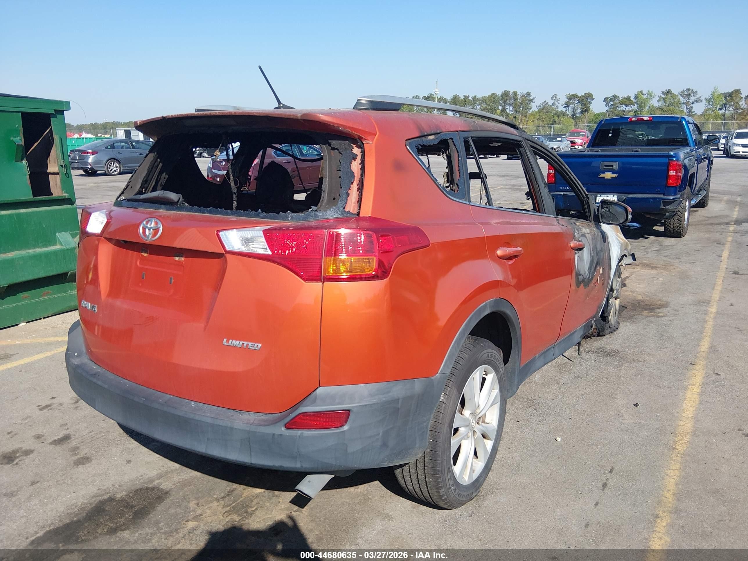 2015 Toyota Rav4 Limited Orange vin: 2T3YFREV3FW202541
