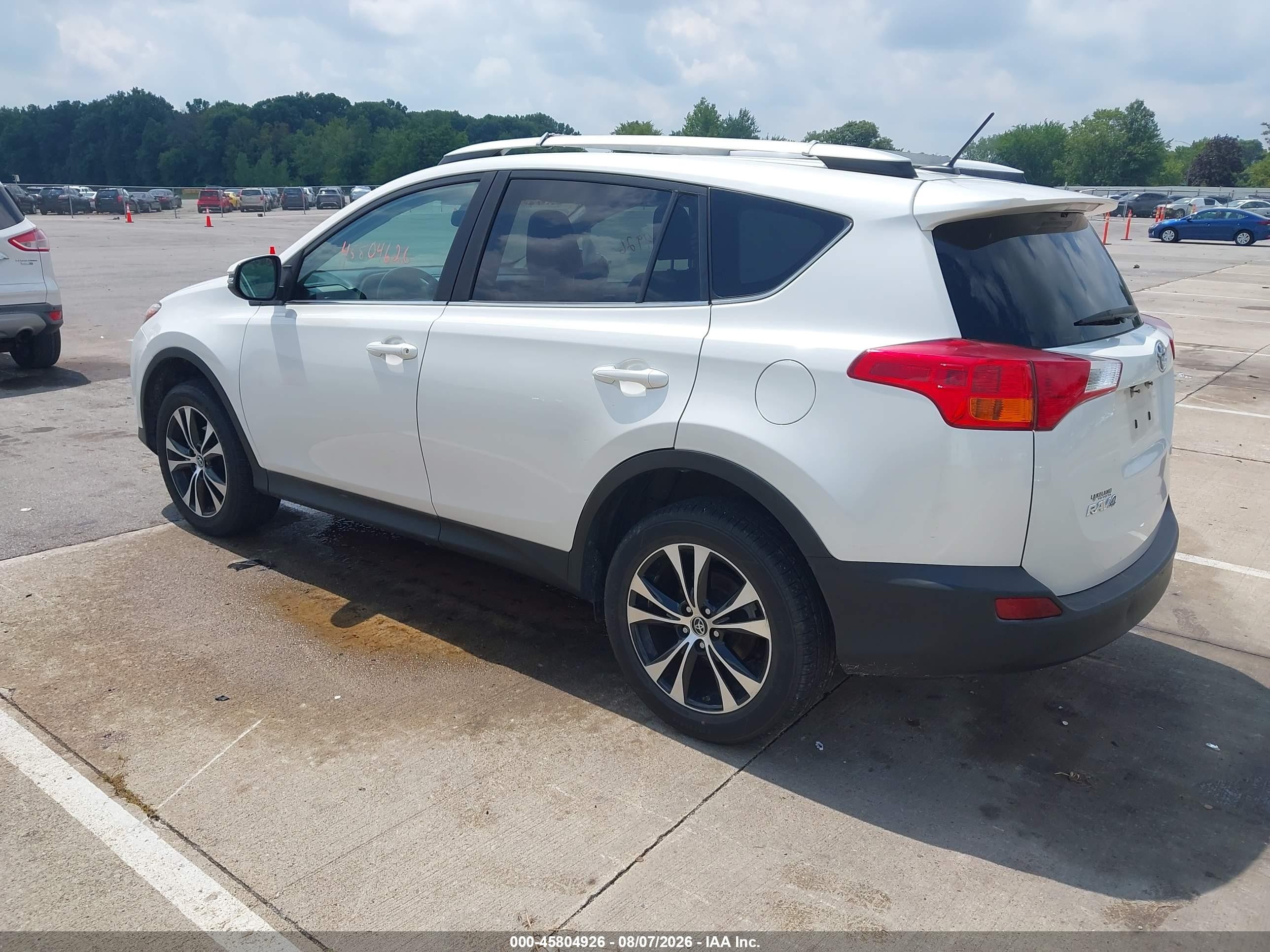 2015 Toyota Rav4 Limited White vin: 2T3YFREV3FW230887
