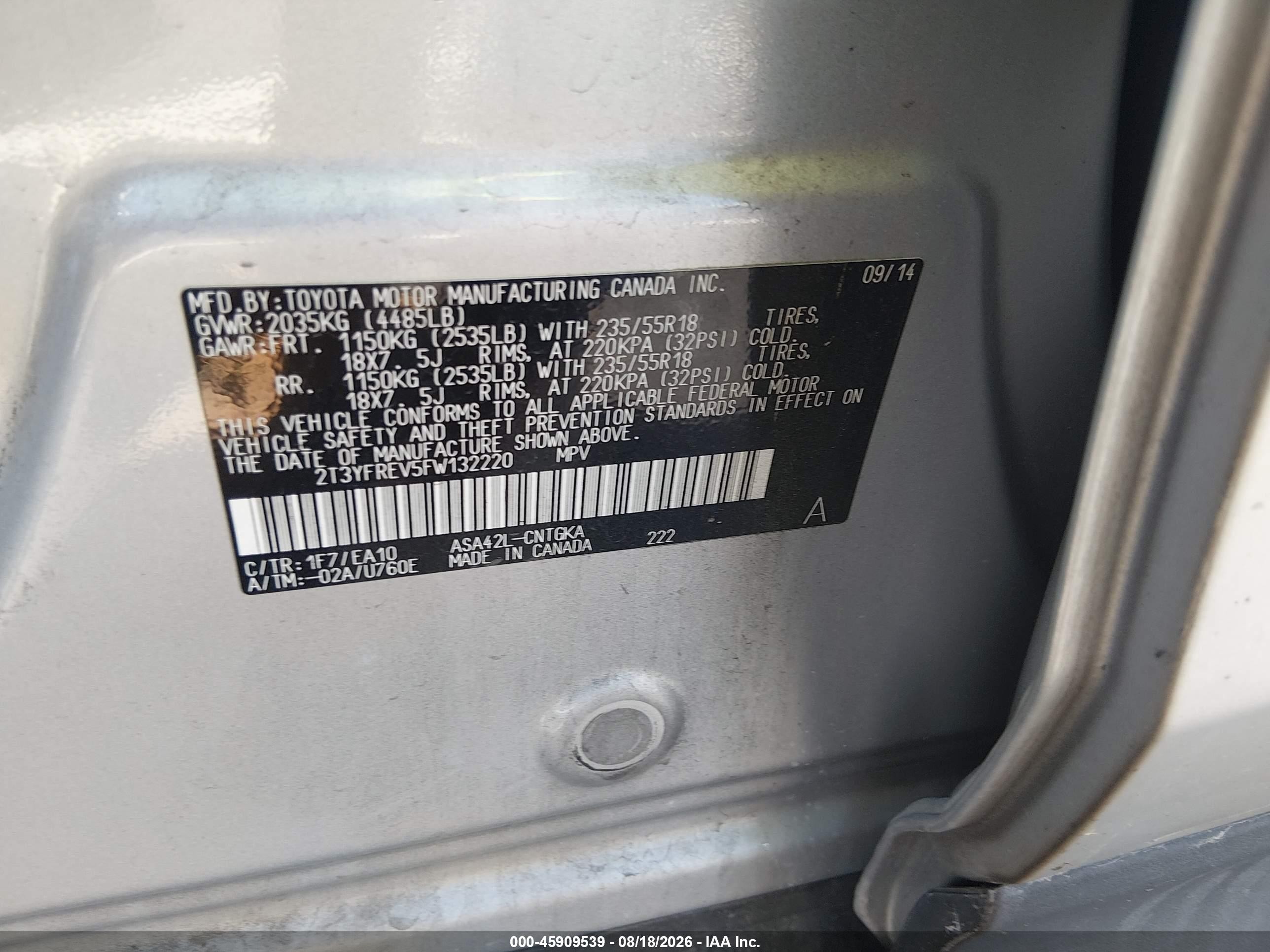 2015 Toyota Rav4 Limited Silver vin: 2T3YFREV5FW132220