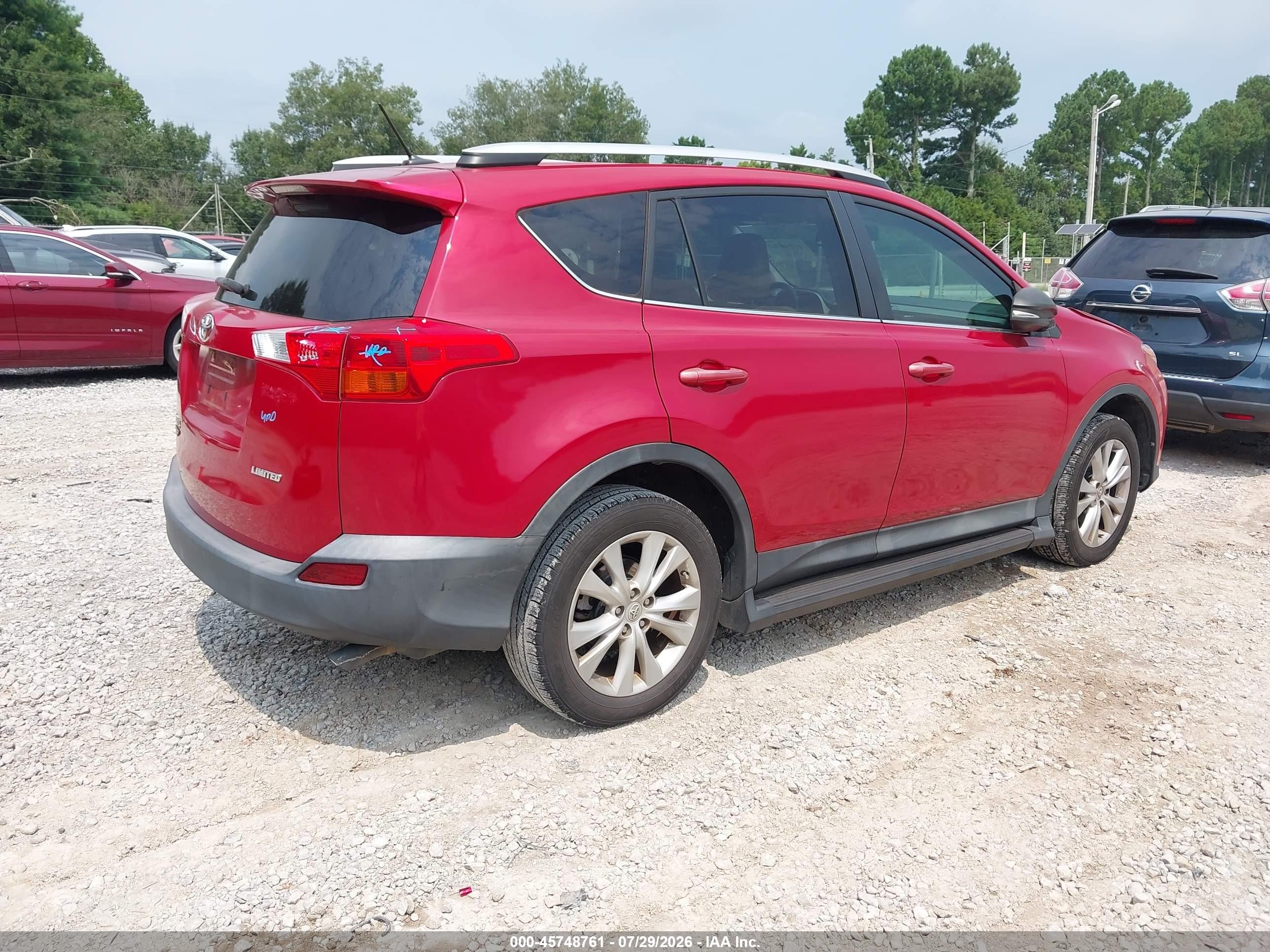 2015 Toyota Rav4 Limited Red vin: 2T3YFREV5FW176542
