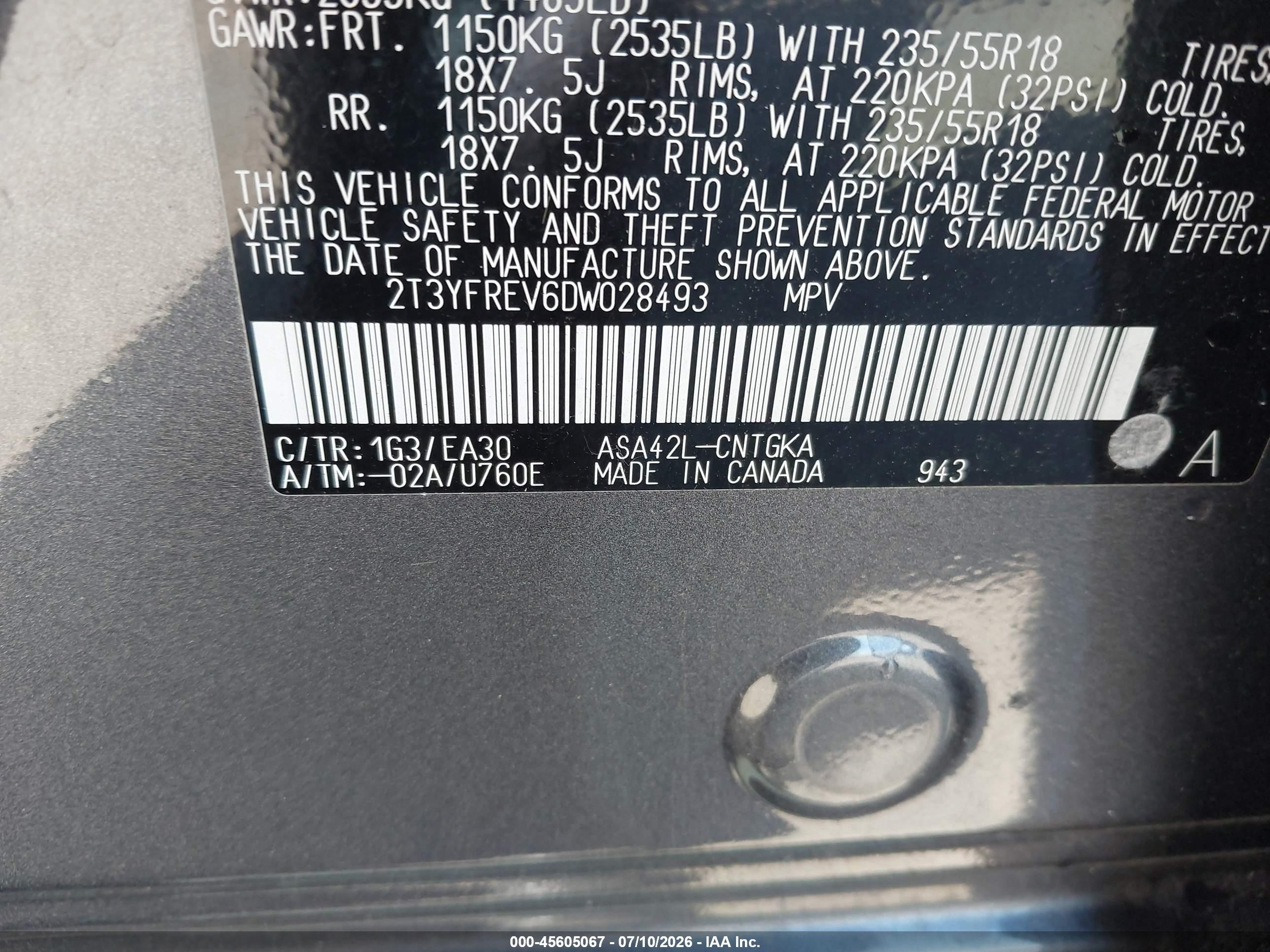 2013 Toyota Rav4 Limited Gray vin: 2T3YFREV6DW028493