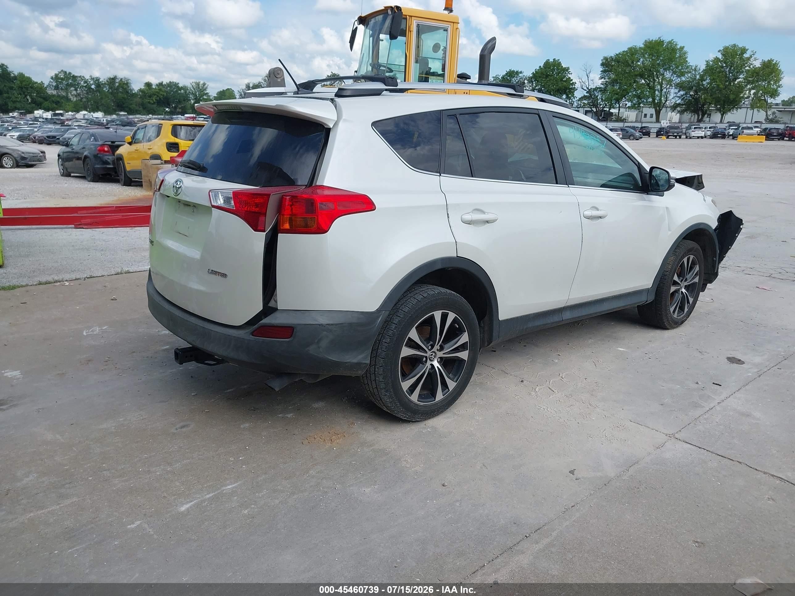 2015 Toyota Rav4 Limited White vin: 2T3YFREV6FW187310