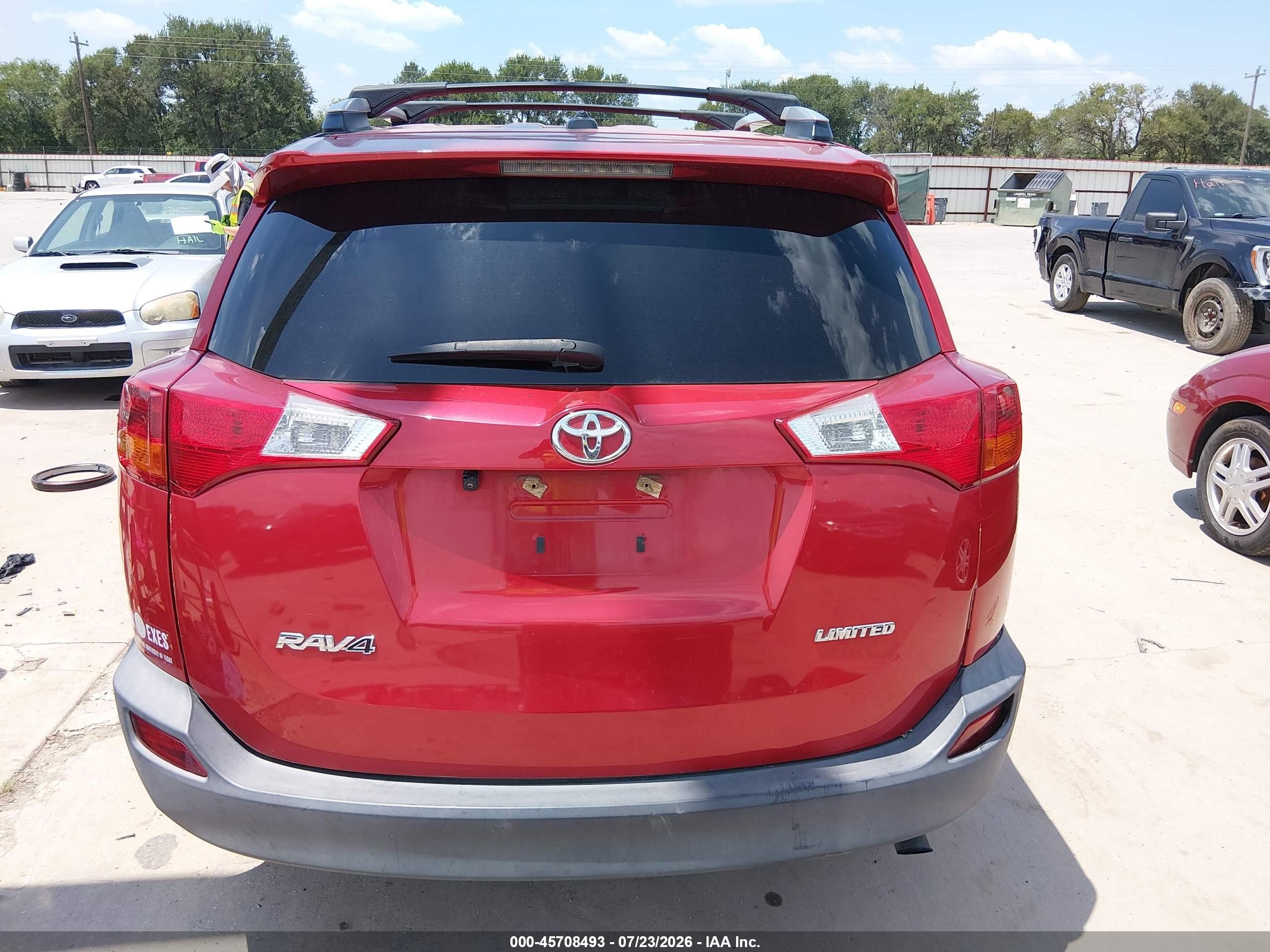 2013 Toyota Rav4 Limited Red vin: 2T3YFREV7DW062300