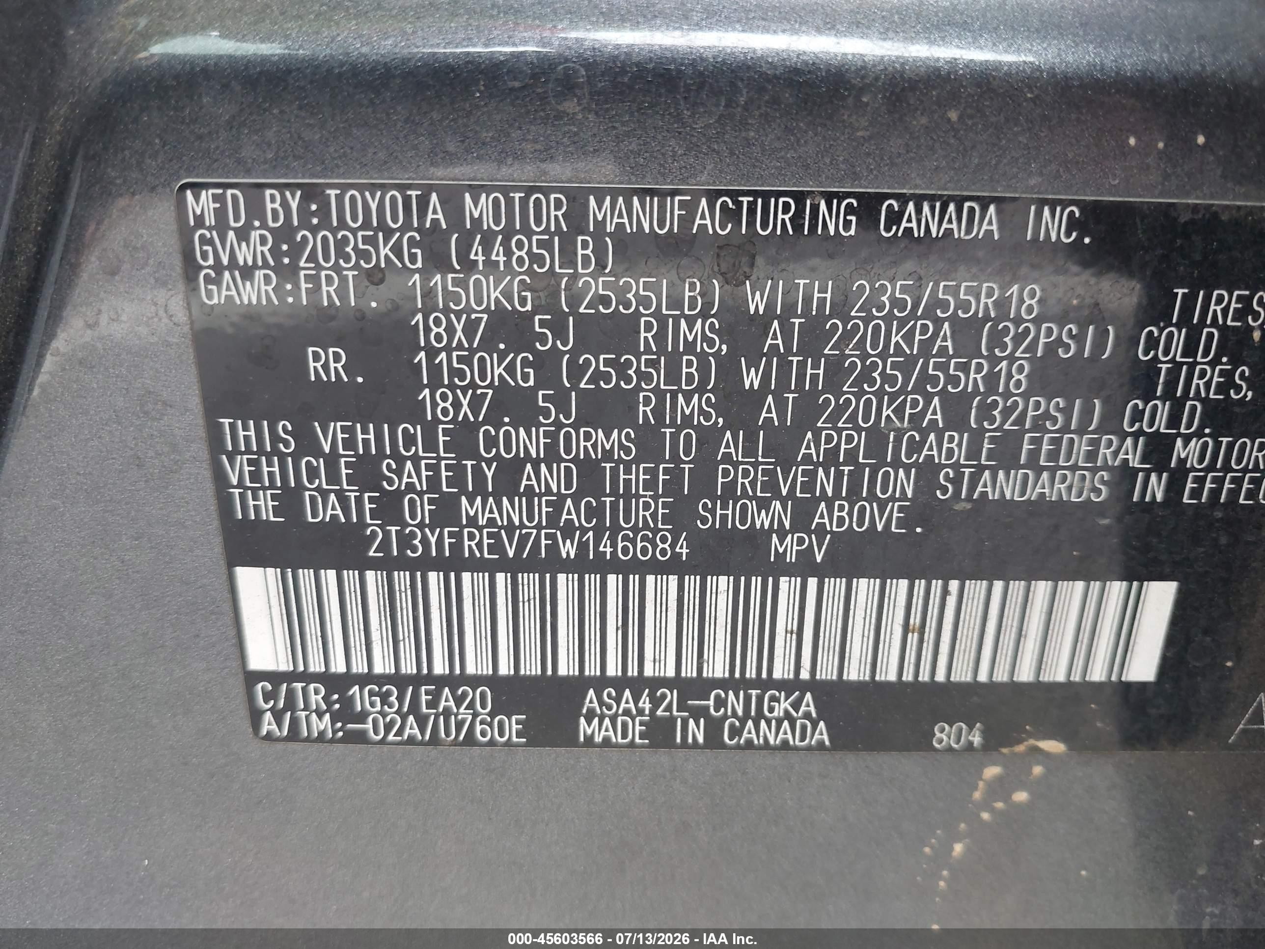 2015 Toyota Rav4 Limited Black vin: 2T3YFREV7FW146684