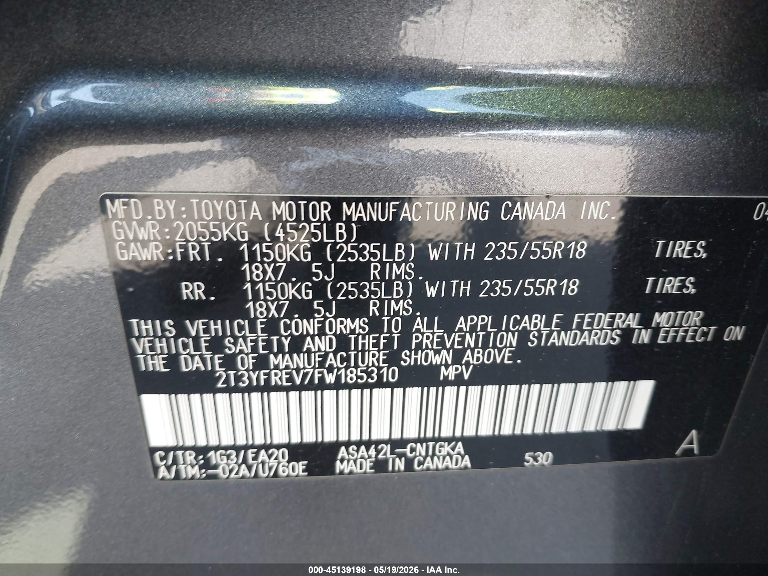 2015 Toyota Rav4 Limited Gray vin: 2T3YFREV7FW185310