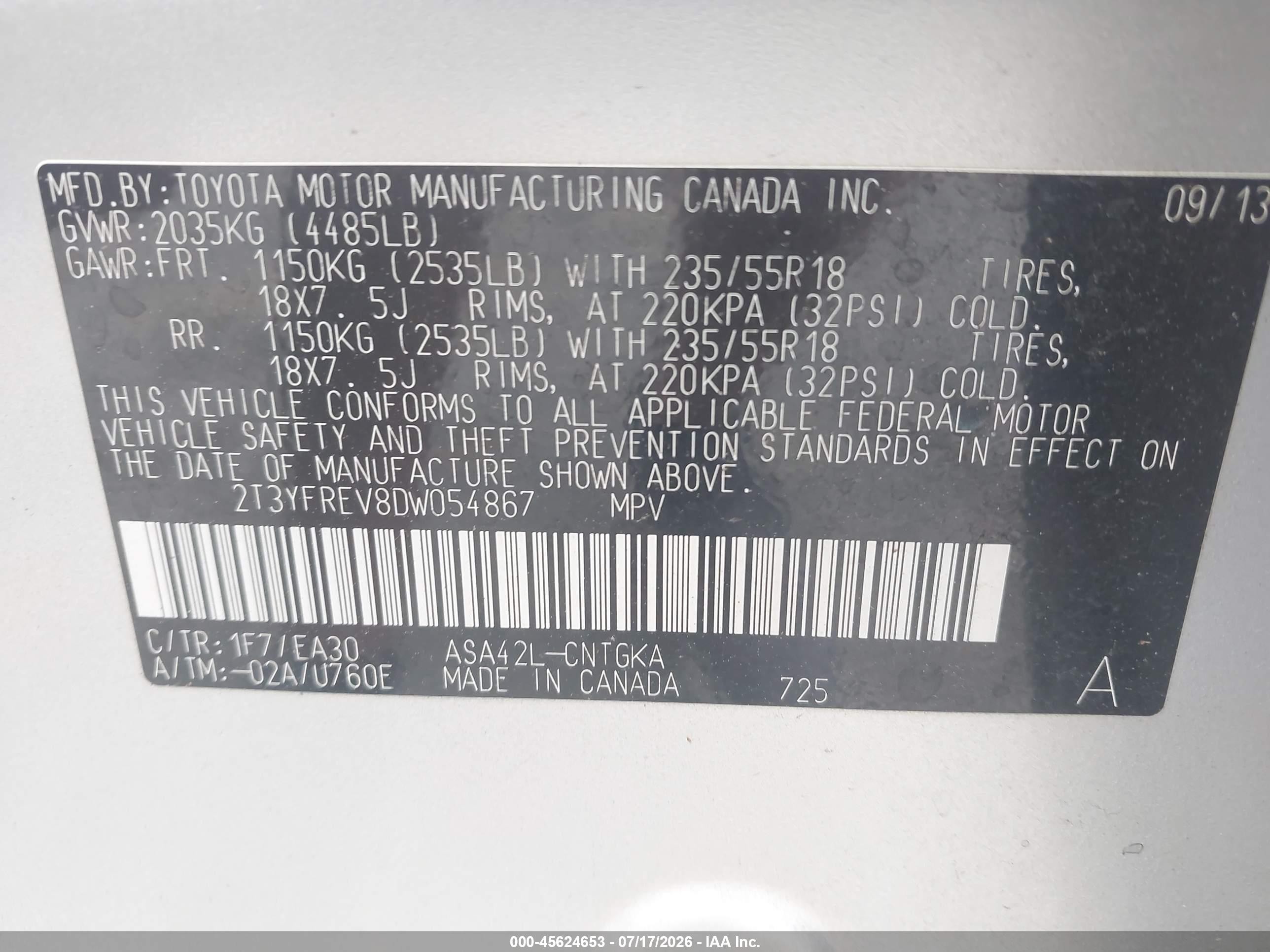 2013 Toyota Rav4 Limited Silver vin: 2T3YFREV8DW054867
