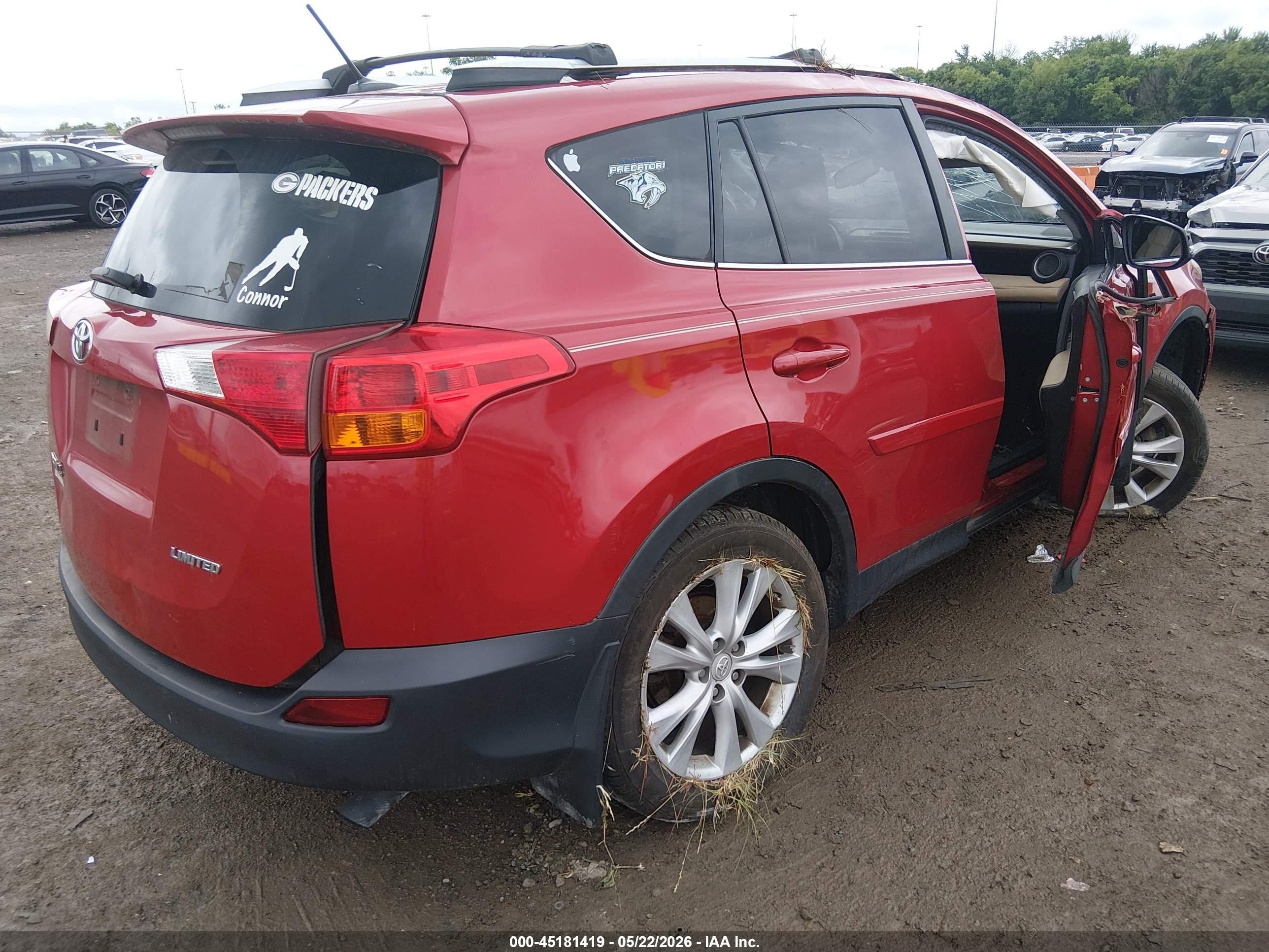 2015 Toyota Rav4 Limited Red vin: 2T3YFREV8FW233610