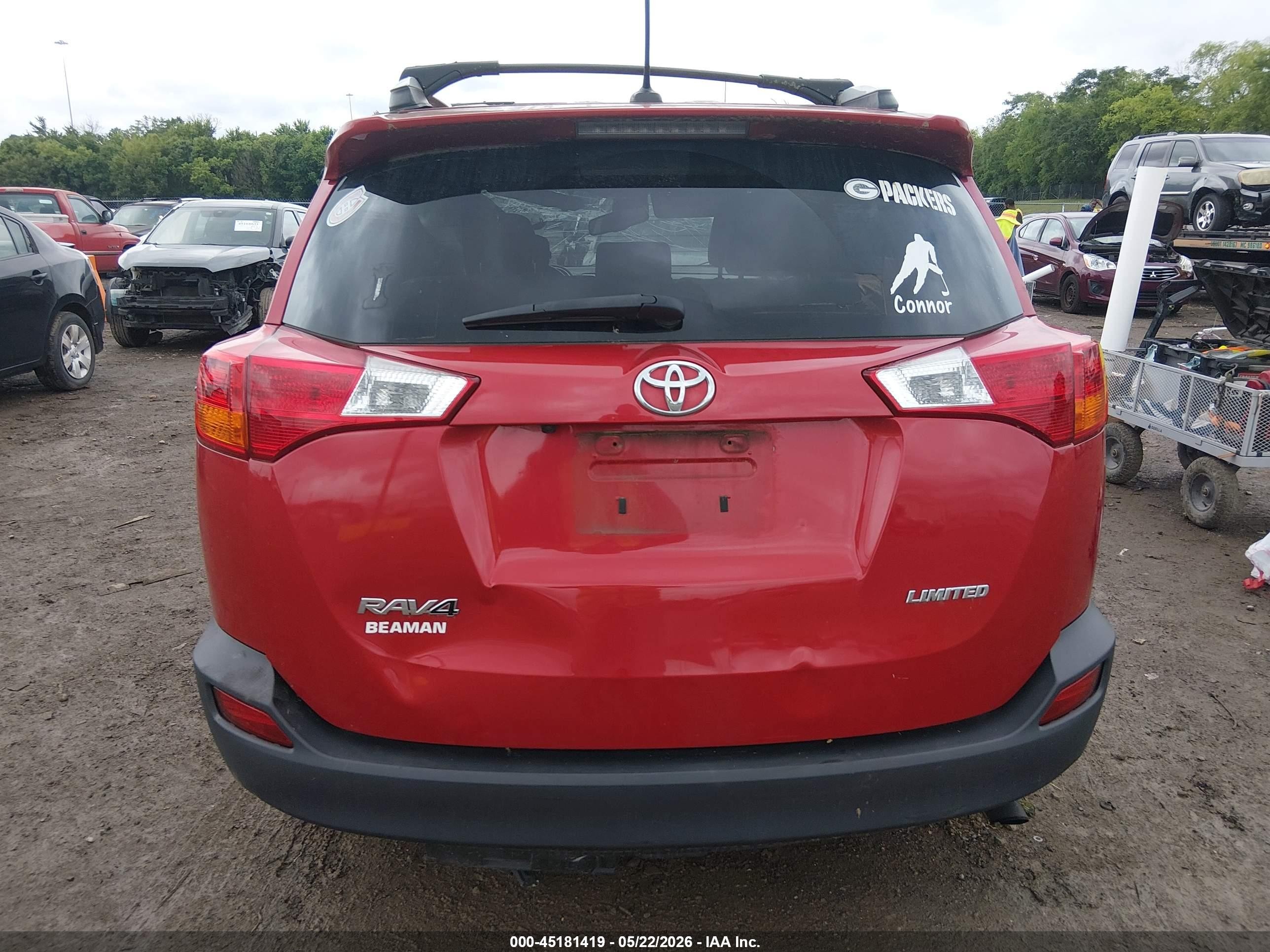 2015 Toyota Rav4 Limited Red vin: 2T3YFREV8FW233610