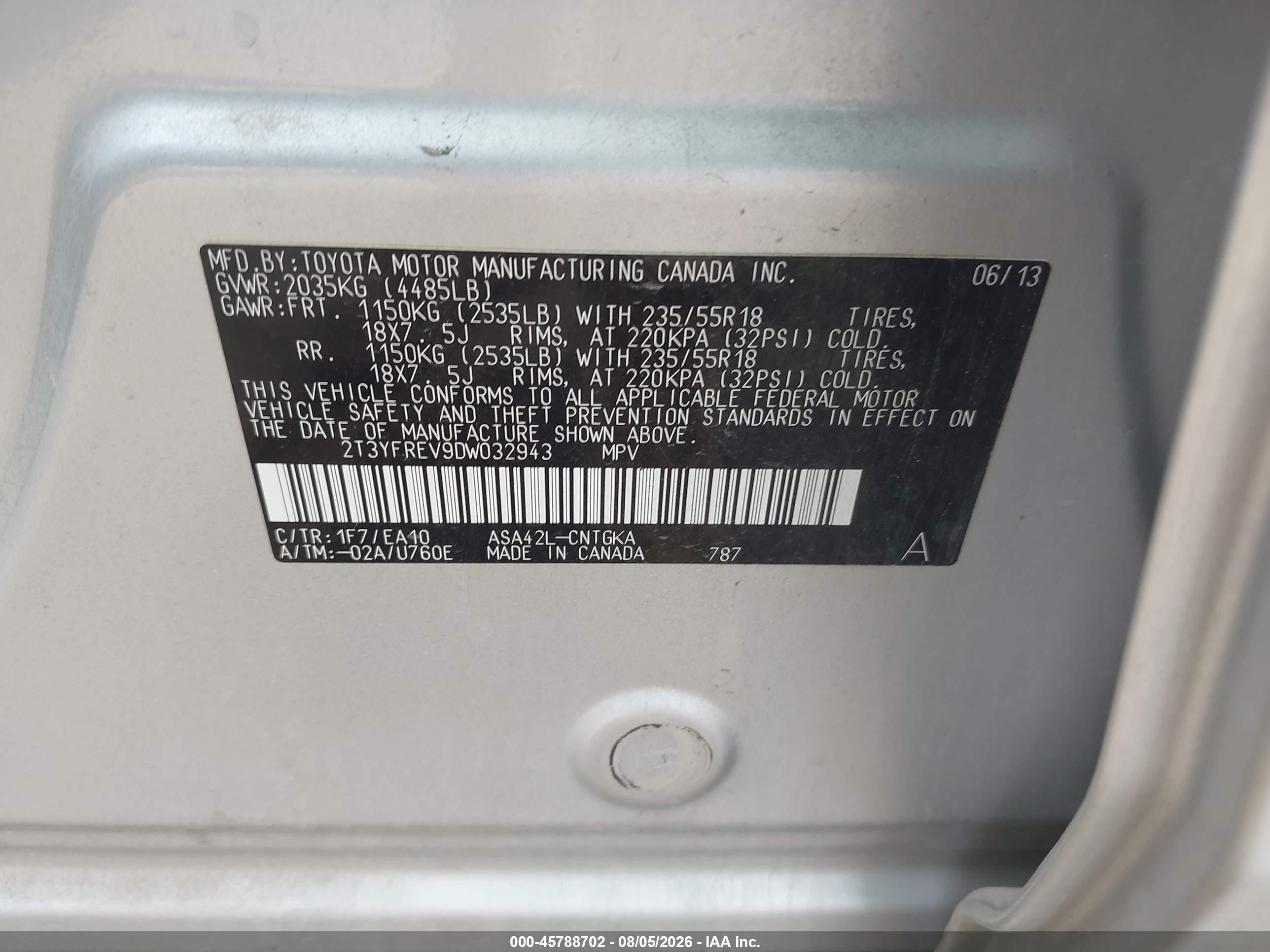 2013 Toyota Rav4 Limited Silver vin: 2T3YFREV9DW032943