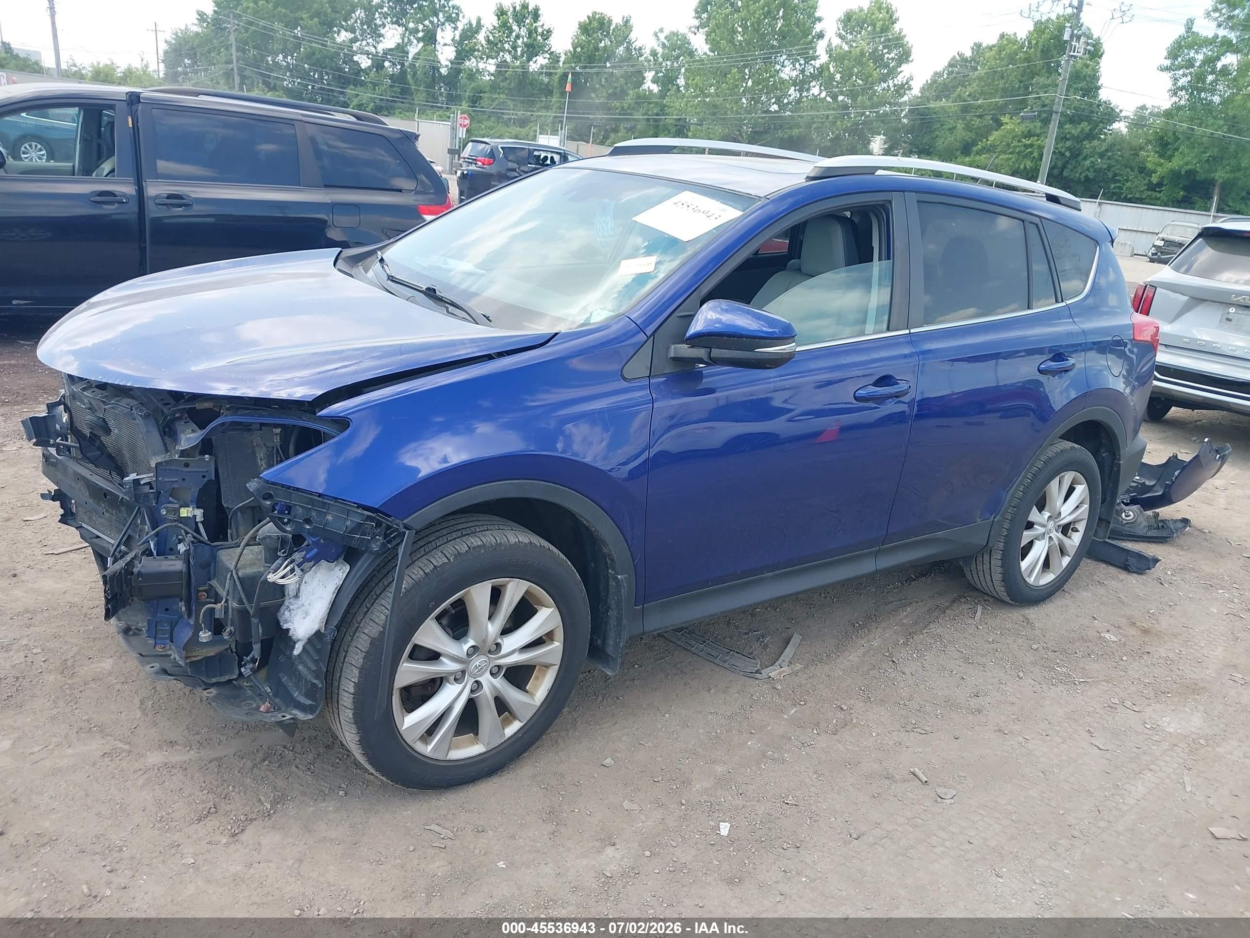 2014 Toyota Rav4 Limited Blue vin: 2T3YFREV9EW095011