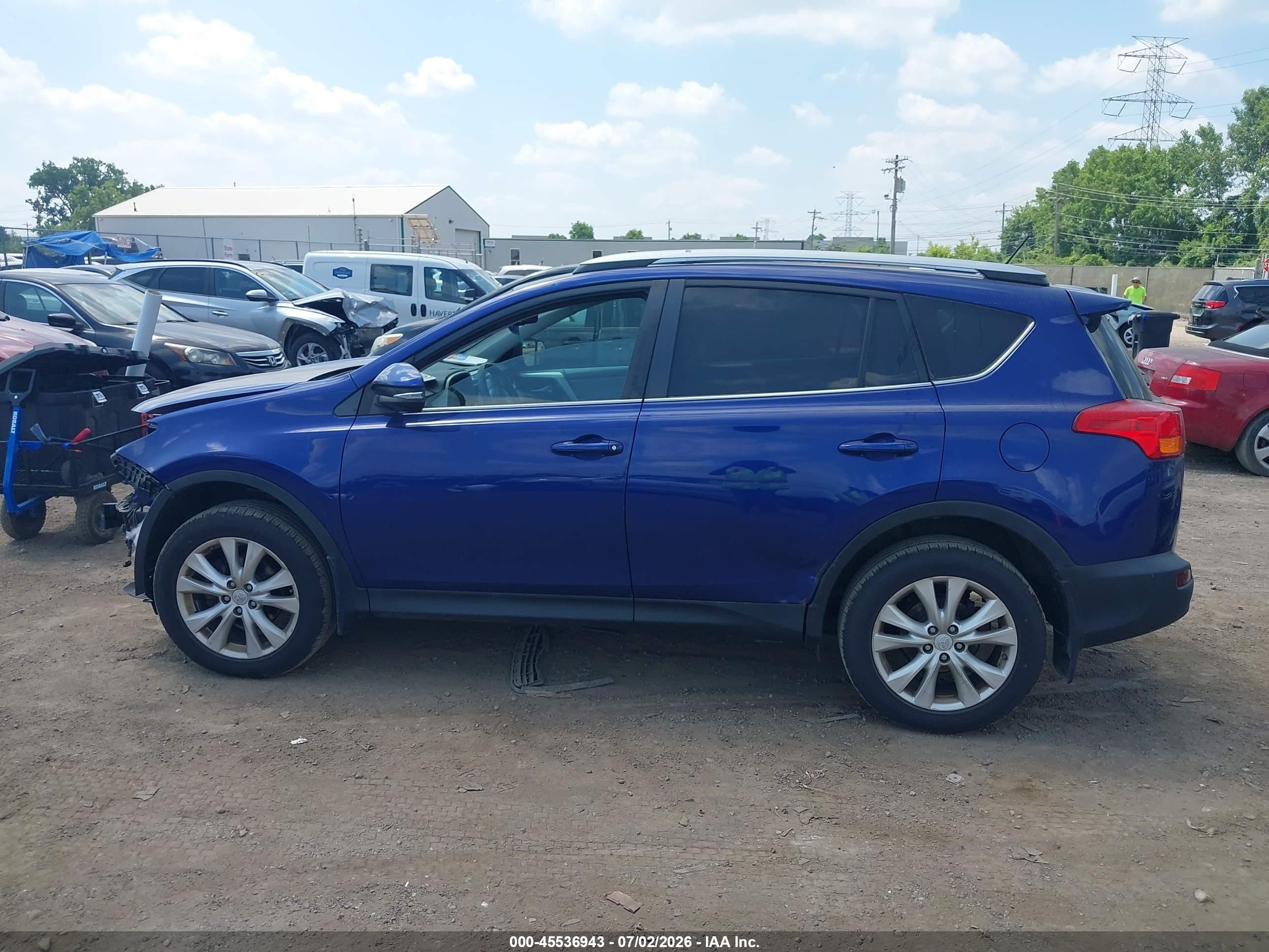 2014 Toyota Rav4 Limited Blue vin: 2T3YFREV9EW095011