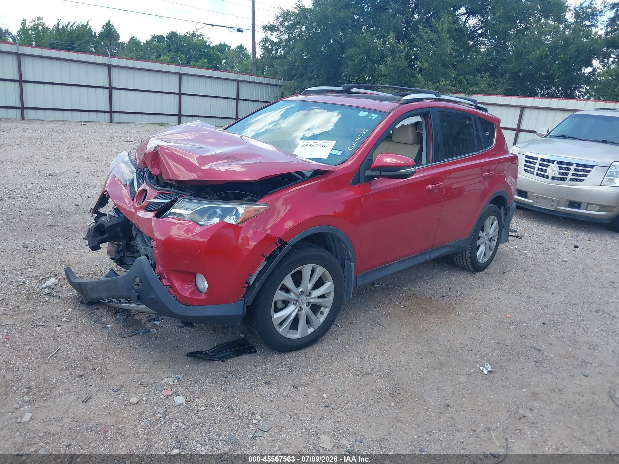 2015 Toyota Rav4 Limited Красный vin: 2T3YFREV9FW227301