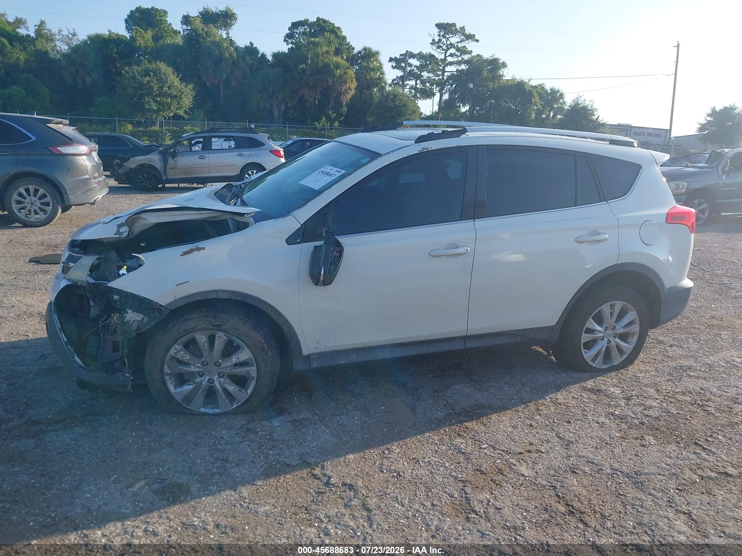 2014 Toyota Rav4 Limited White vin: 2T3YFREVXEW099035