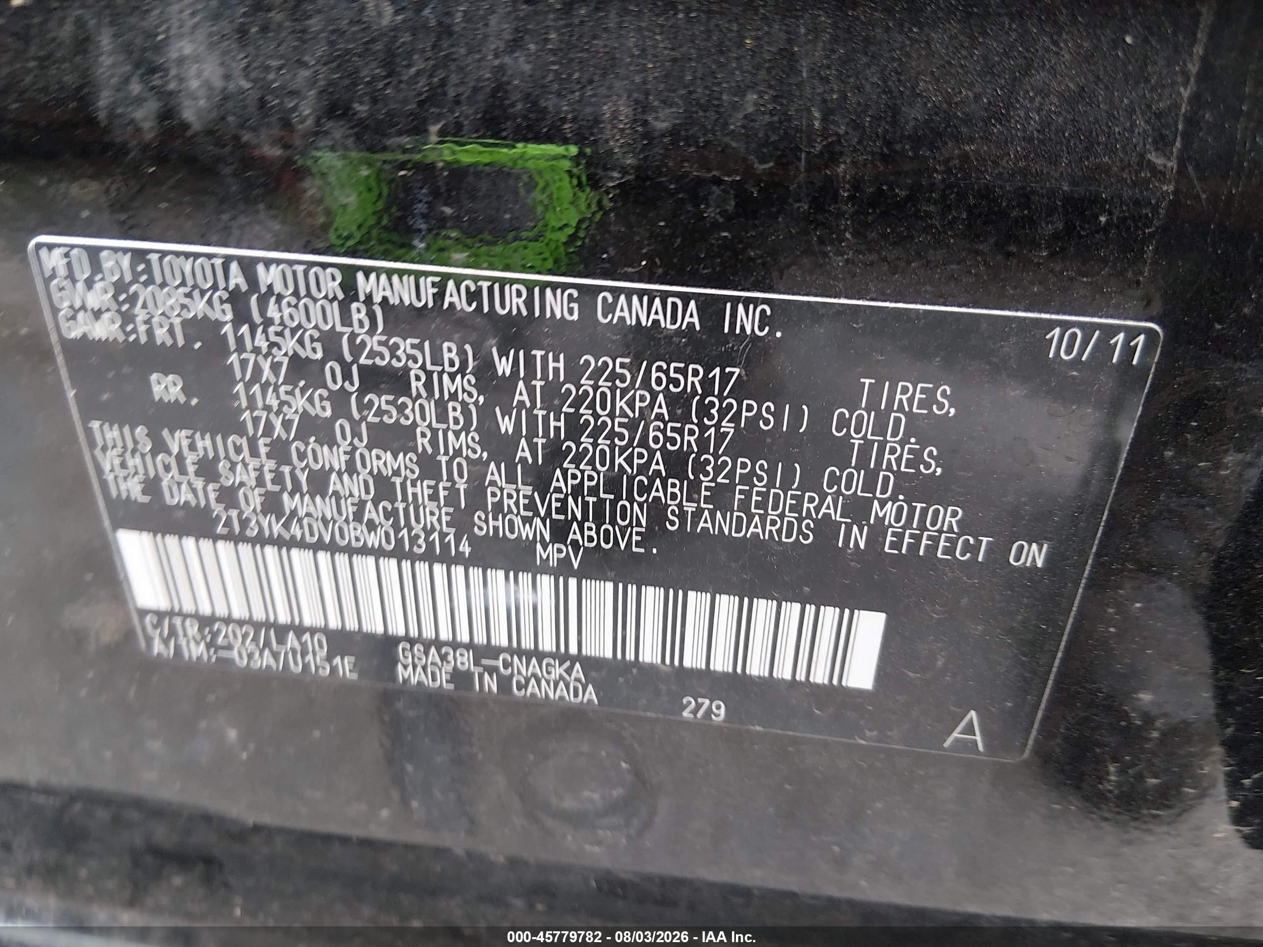 2011 Toyota Rav4 Limited V6 Black vin: 2T3YK4DV0BW013114