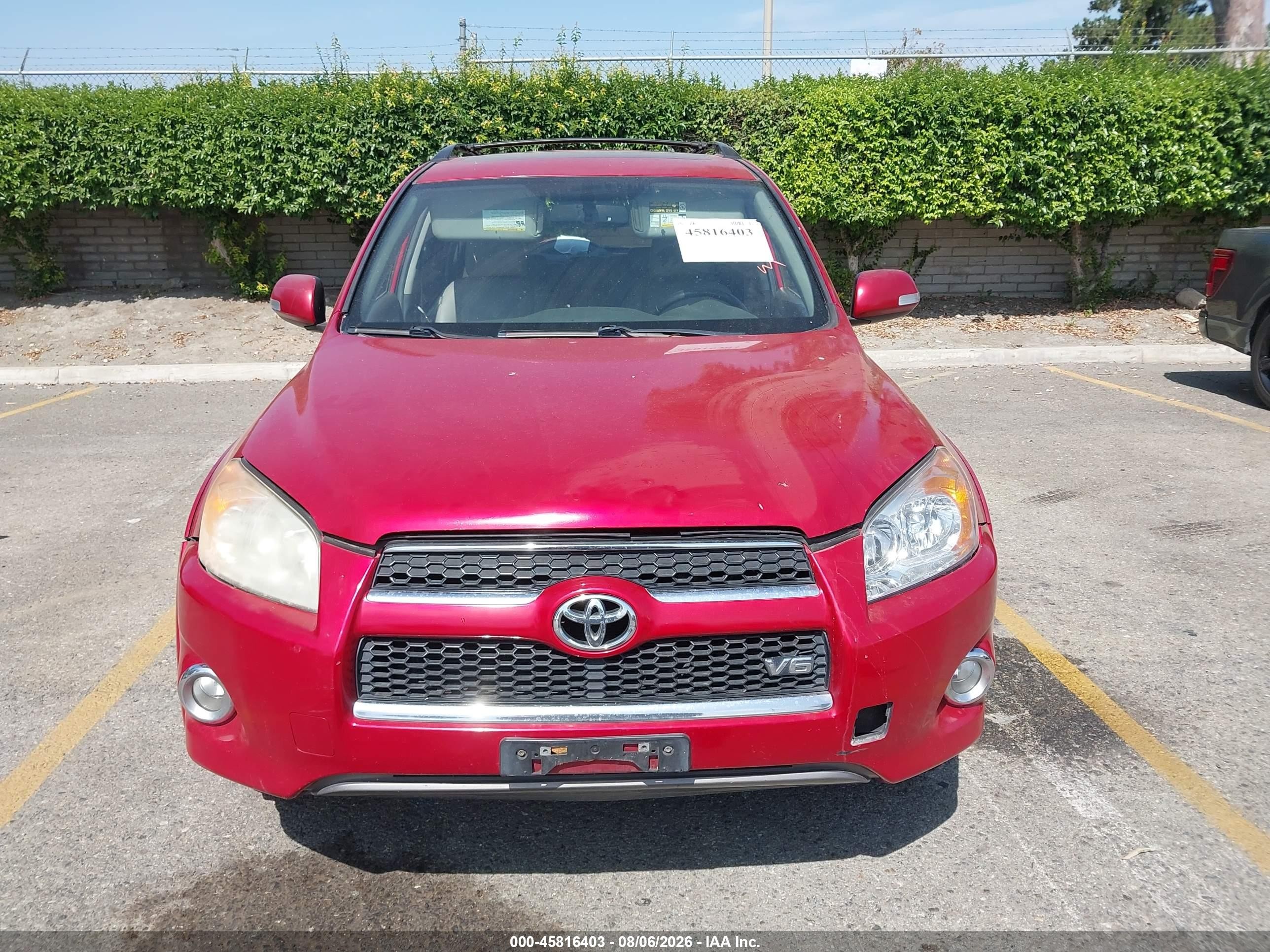 2010 Toyota Rav4 Limited V6 Красный vin: 2T3YK4DVXAW004628