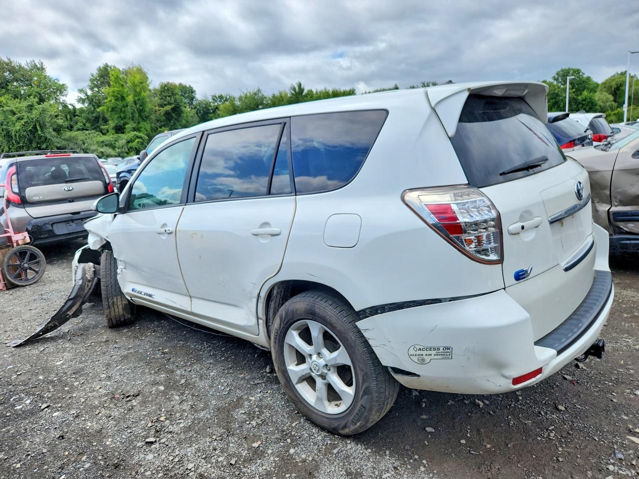 2014 Toyota Rav4 Ev Base White vin: 2T3YL4DV0EW003068