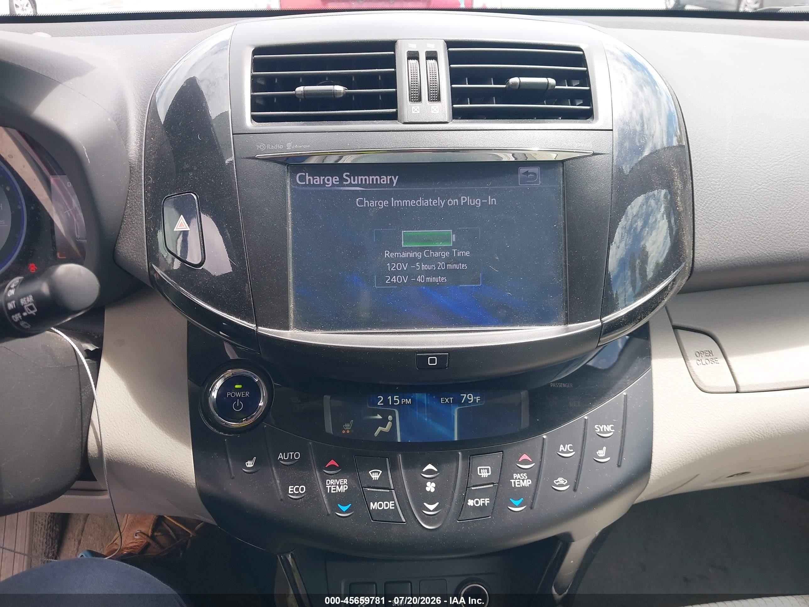 2014 Toyota Rav4 Ev Blue vin: 2T3YL4DV1EW002818