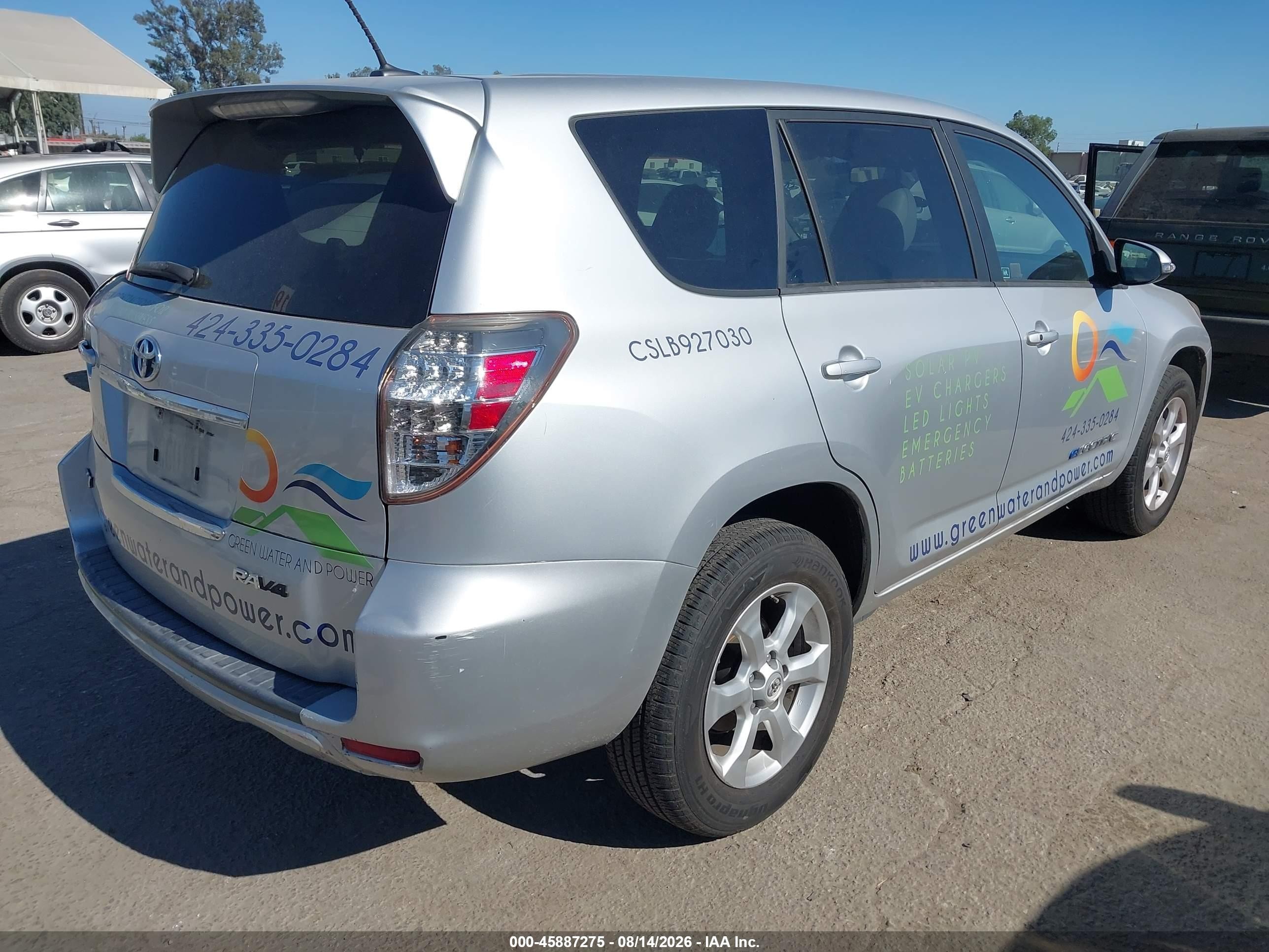 2013 Toyota Rav4 Ev   Silver vin: 2T3YL4DV5DW001623
