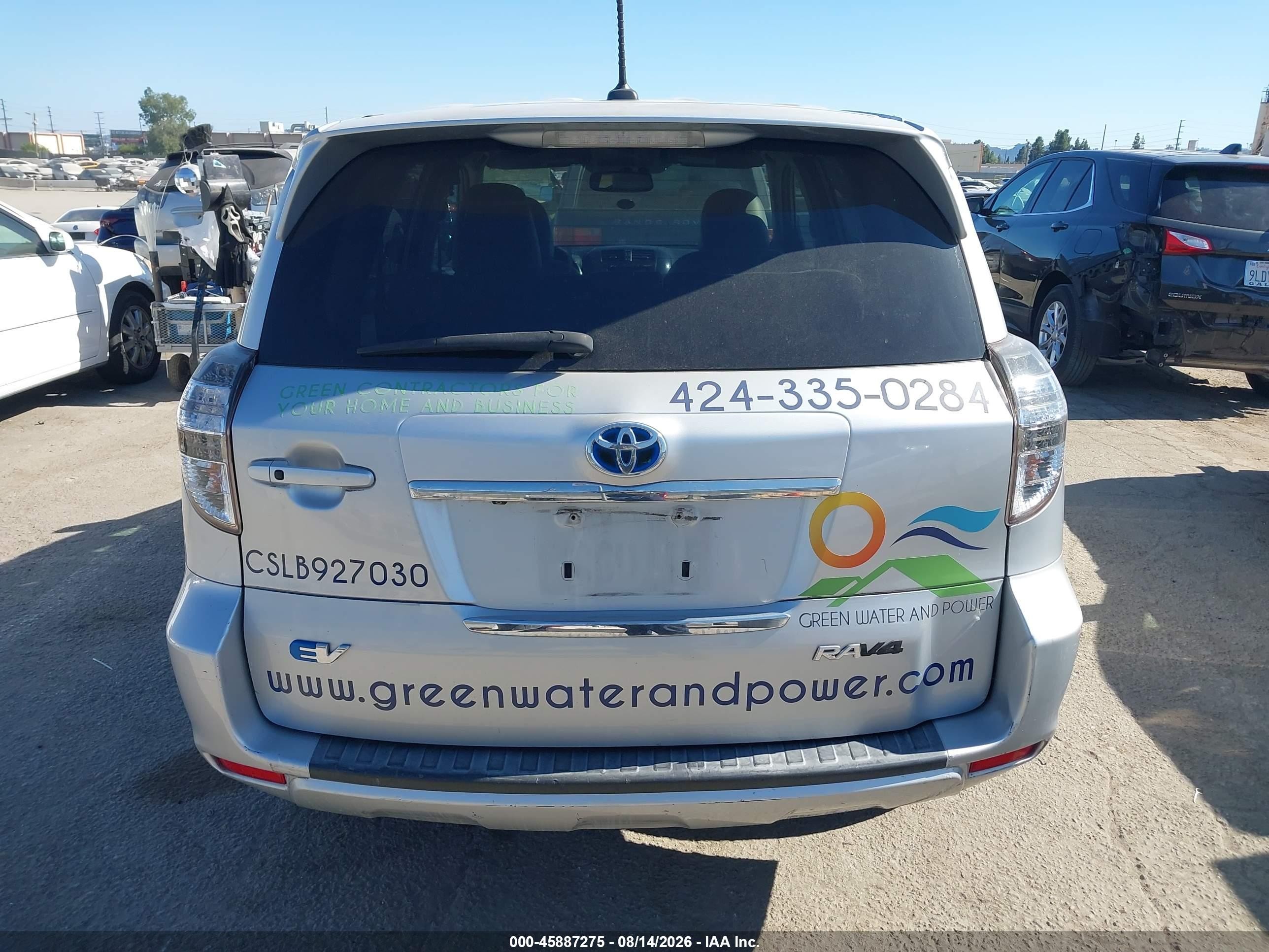 2013 Toyota Rav4 Ev   Silver vin: 2T3YL4DV5DW001623