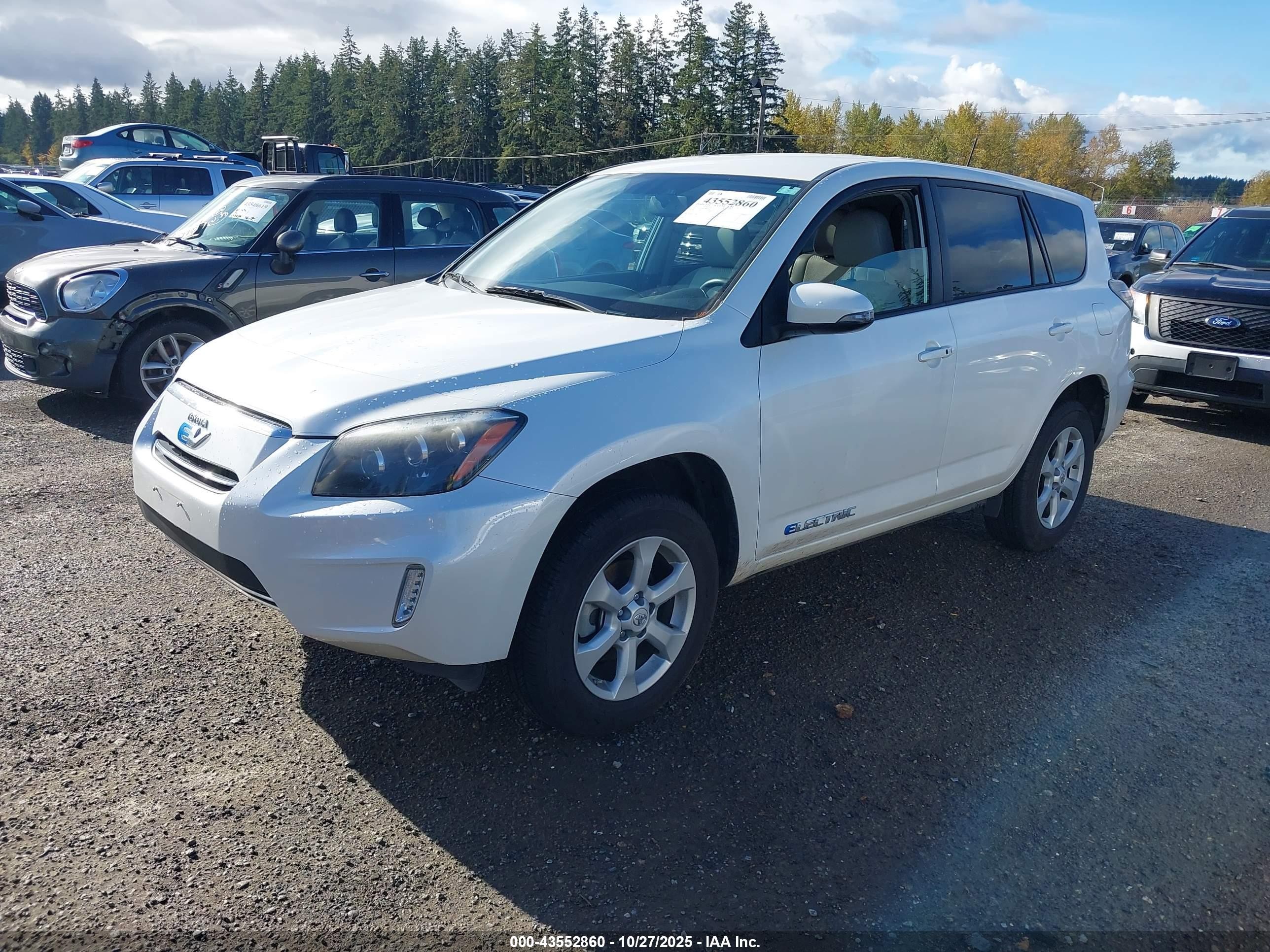 2012 Toyota Rav4 Ev   White vin: 2T3YL4DV6CW001385