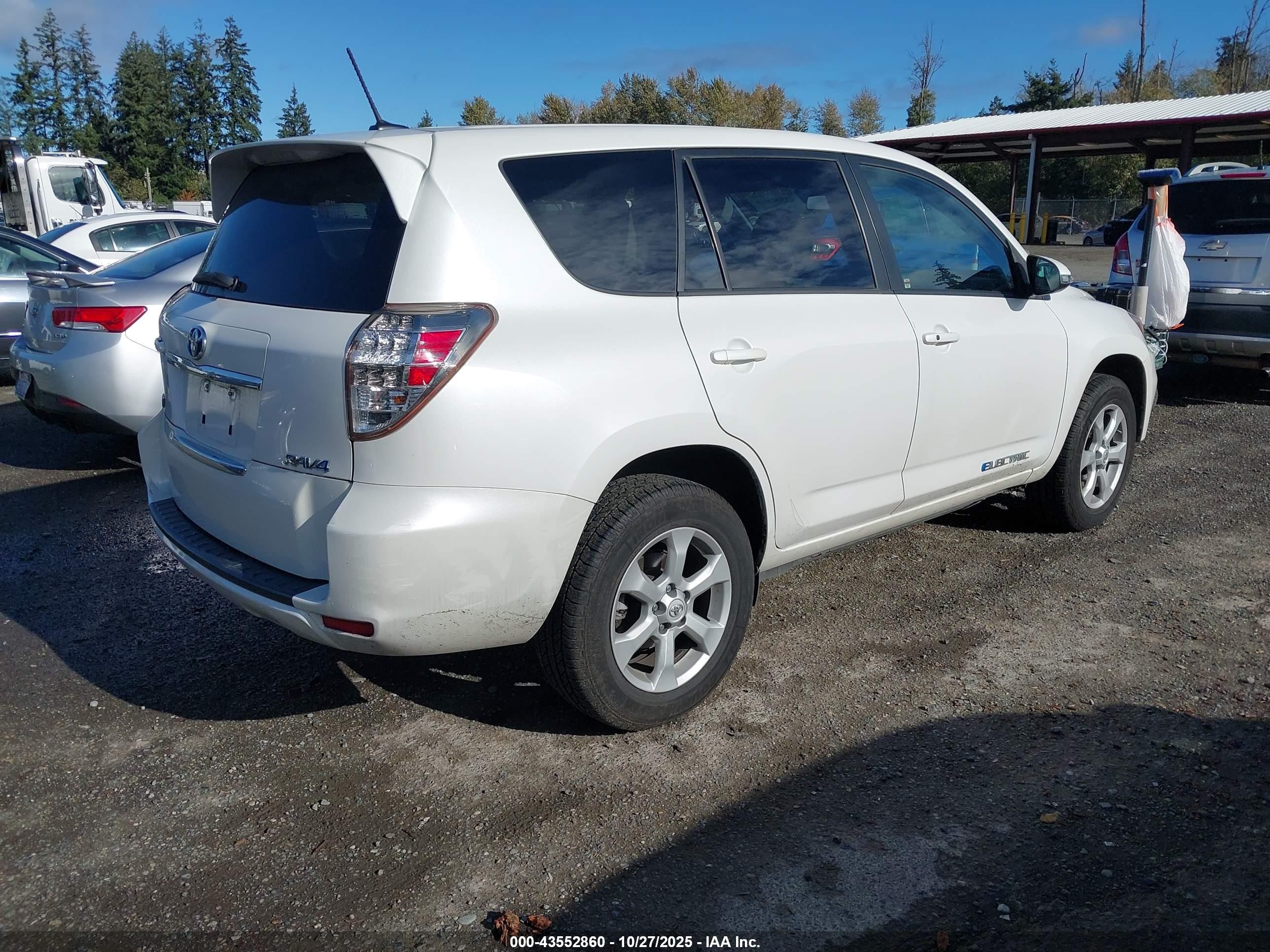 2012 Toyota Rav4 Ev   White vin: 2T3YL4DV6CW001385