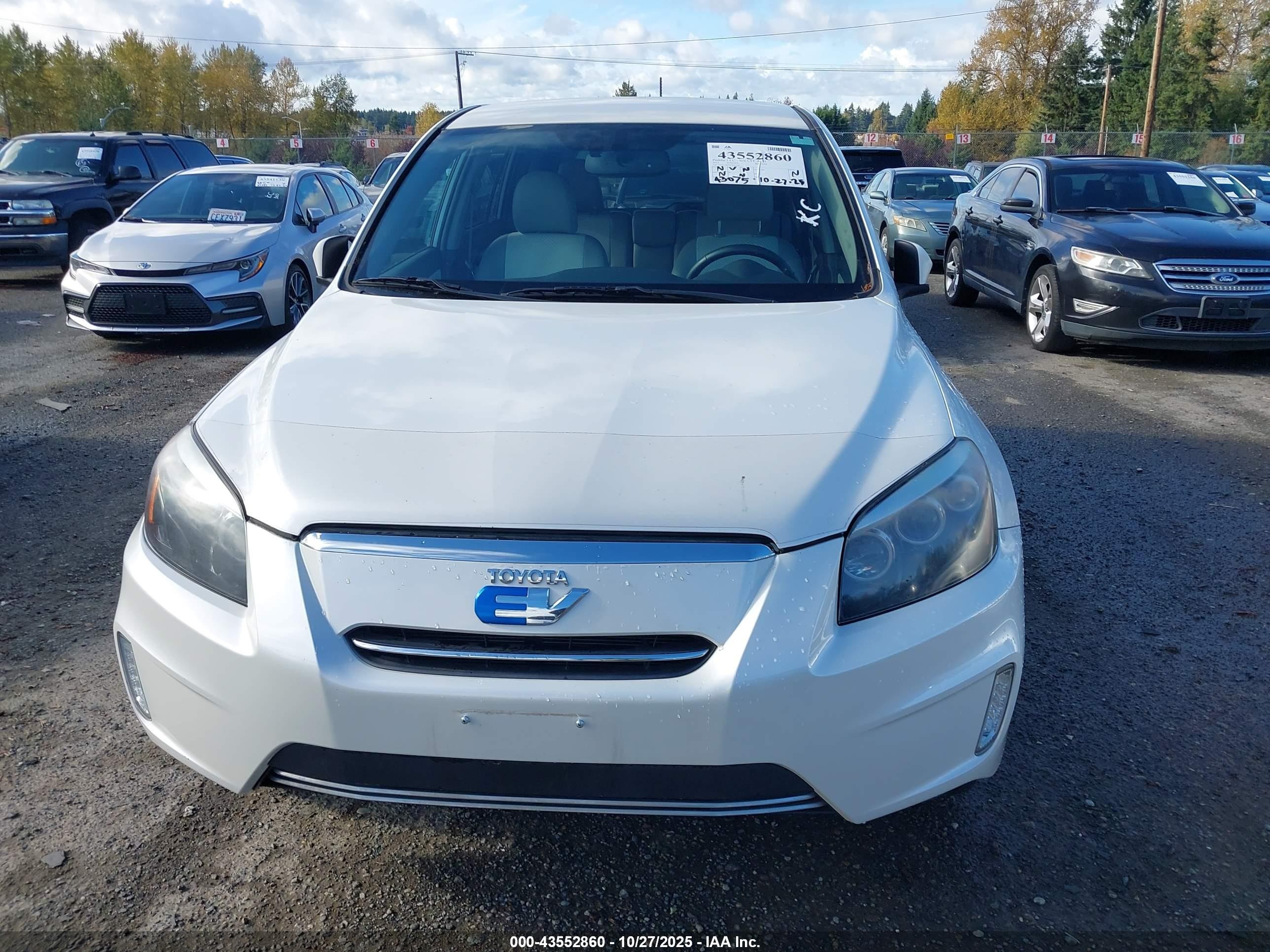 2012 Toyota Rav4 Ev   White vin: 2T3YL4DV6CW001385