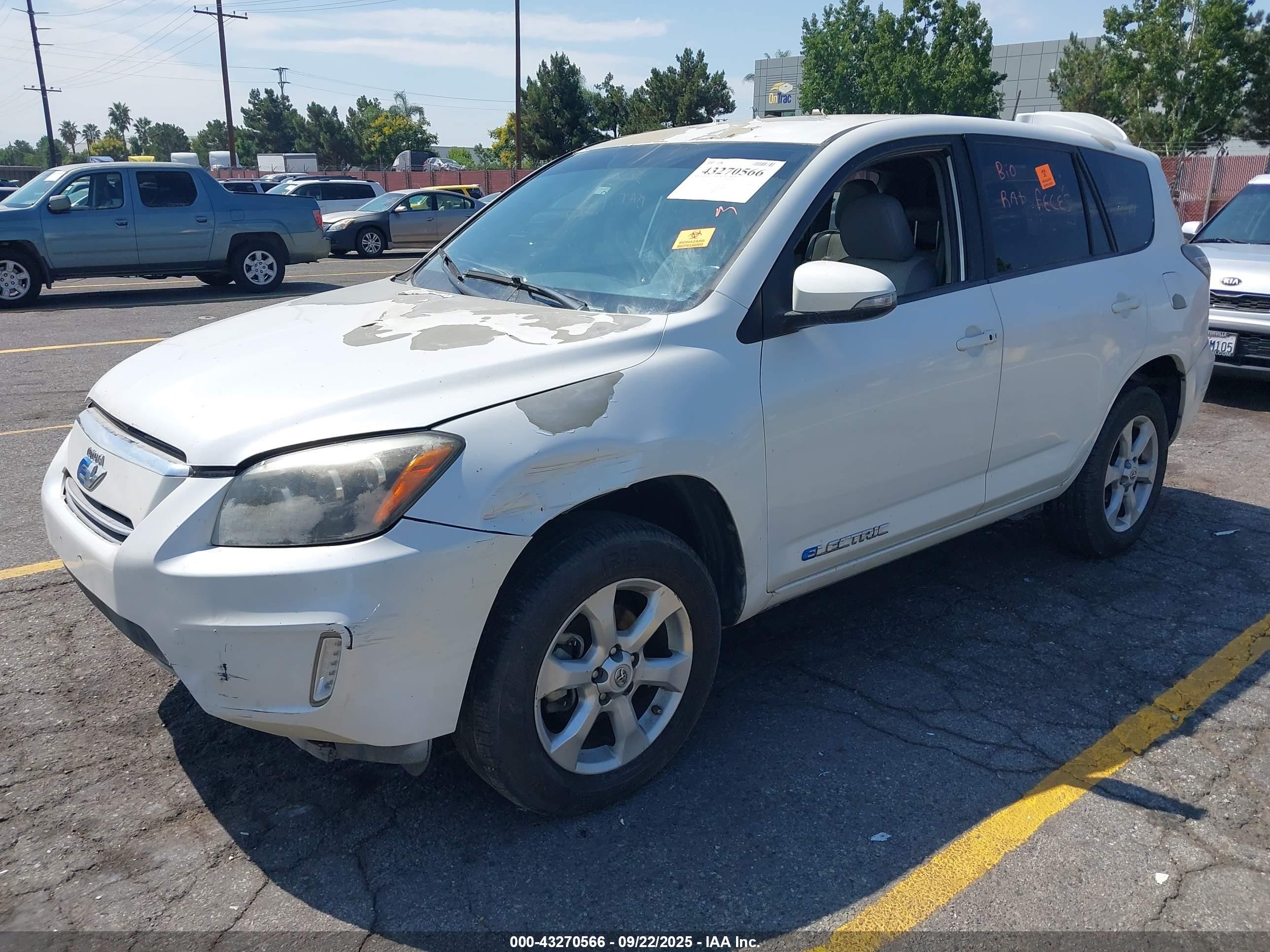2013 Toyota Rav4 Ev   White vin: 2T3YL4DV8DW002149