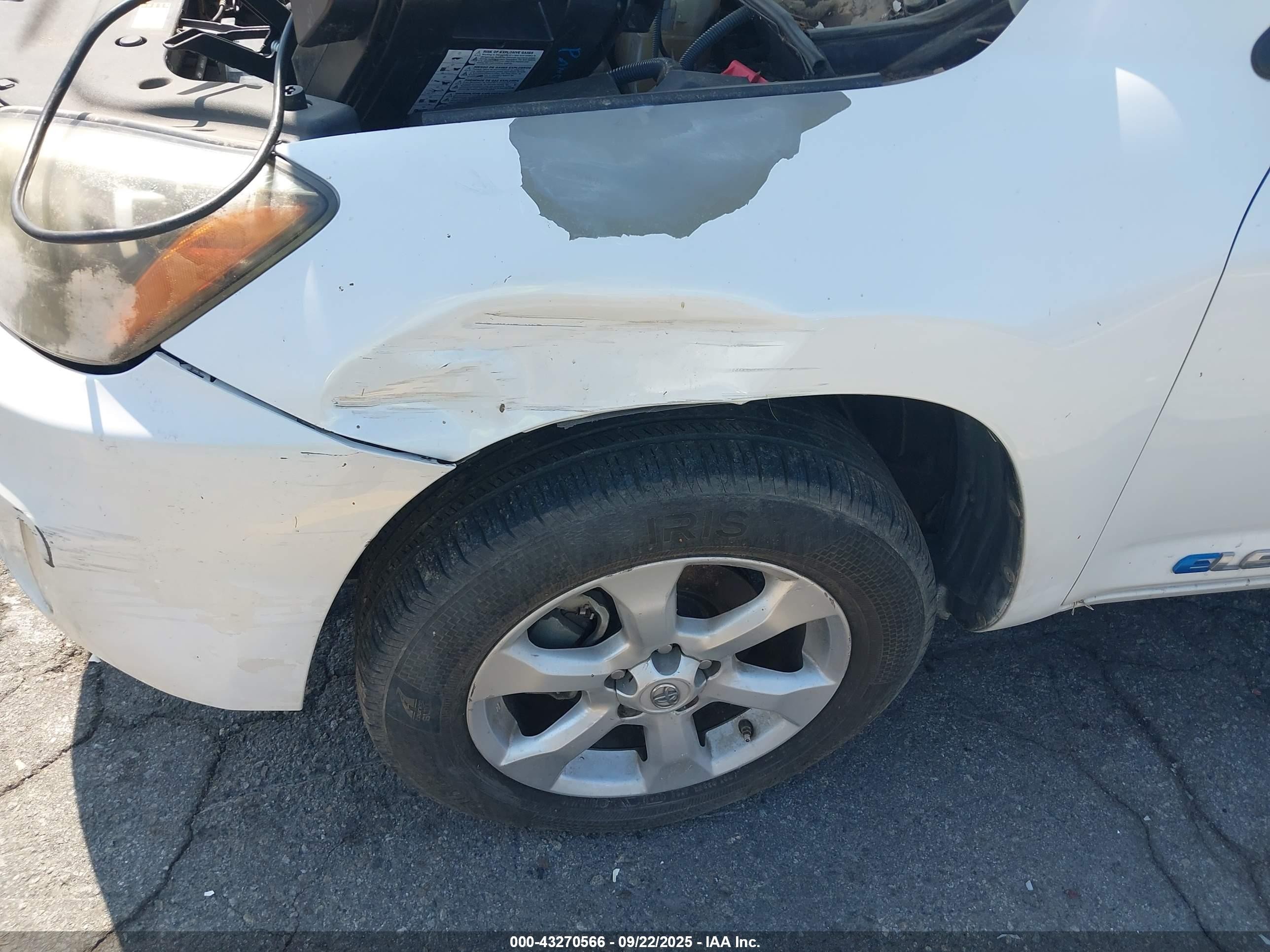 2013 Toyota Rav4 Ev   White vin: 2T3YL4DV8DW002149