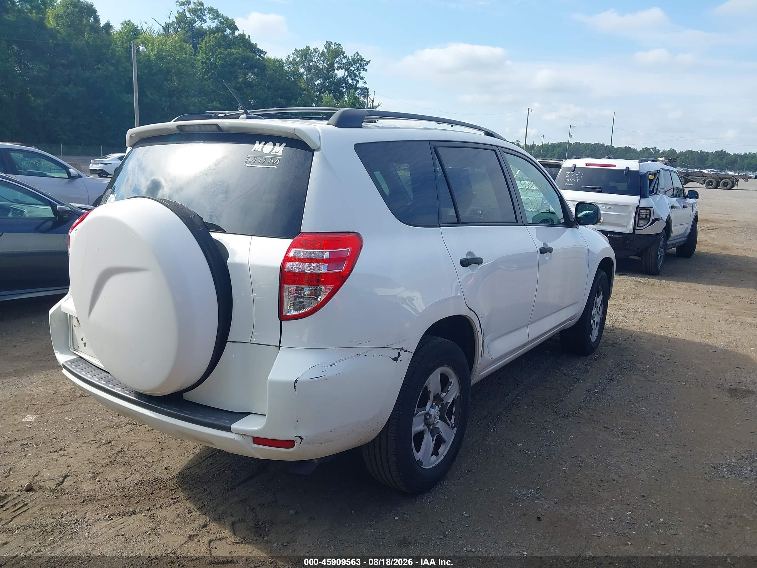2010 Toyota Rav4   White vin: 2T3ZF4DV0AW034830