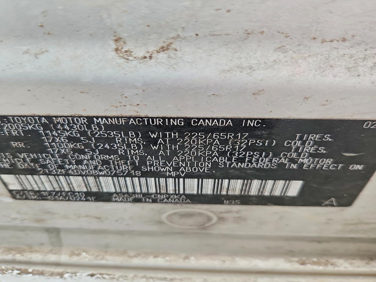 2011 Toyota Rav4 Base Silver vin: 2T3ZF4DV0BW075718