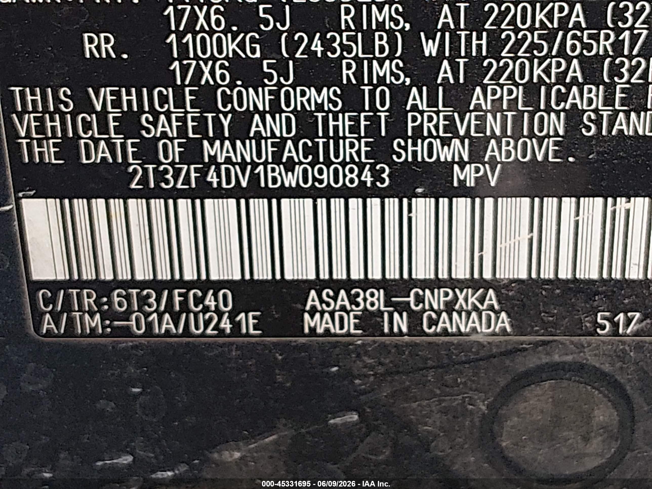 2011 Toyota Rav4   Green vin: 2T3ZF4DV1BW090843