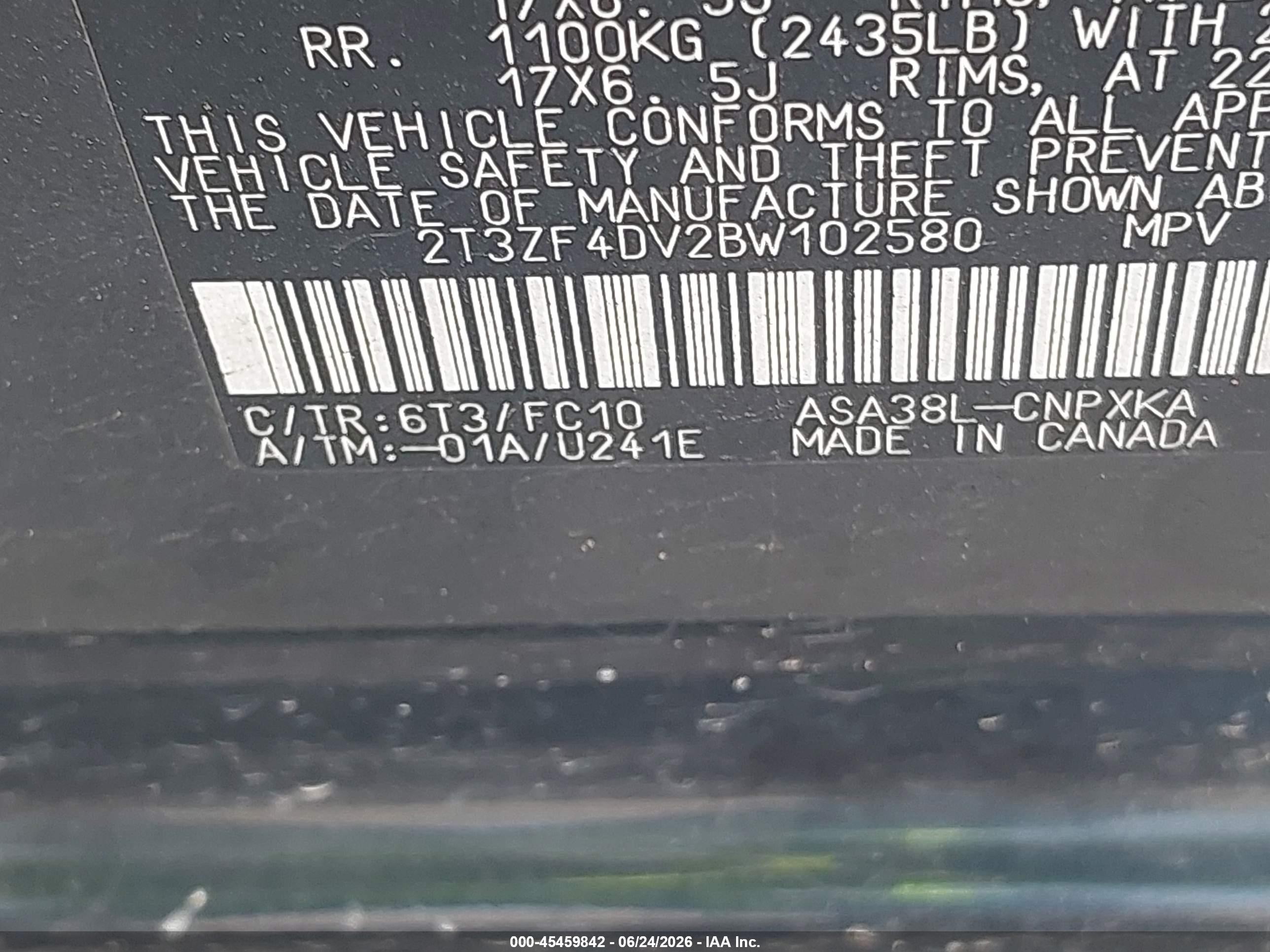 2011 Toyota Rav4   Green vin: 2T3ZF4DV2BW102580