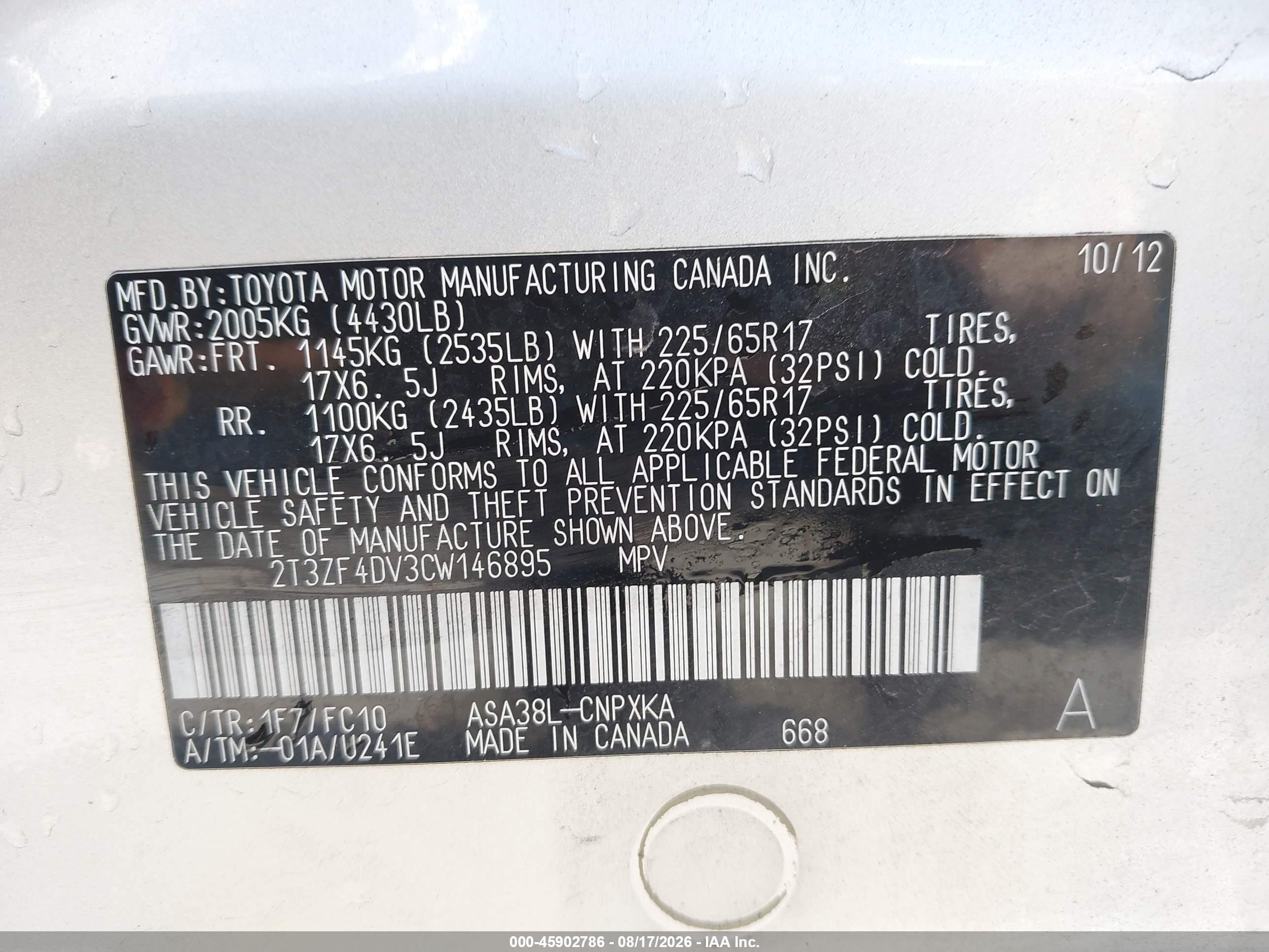 2012 Toyota Rav4   Silver vin: 2T3ZF4DV3CW146895