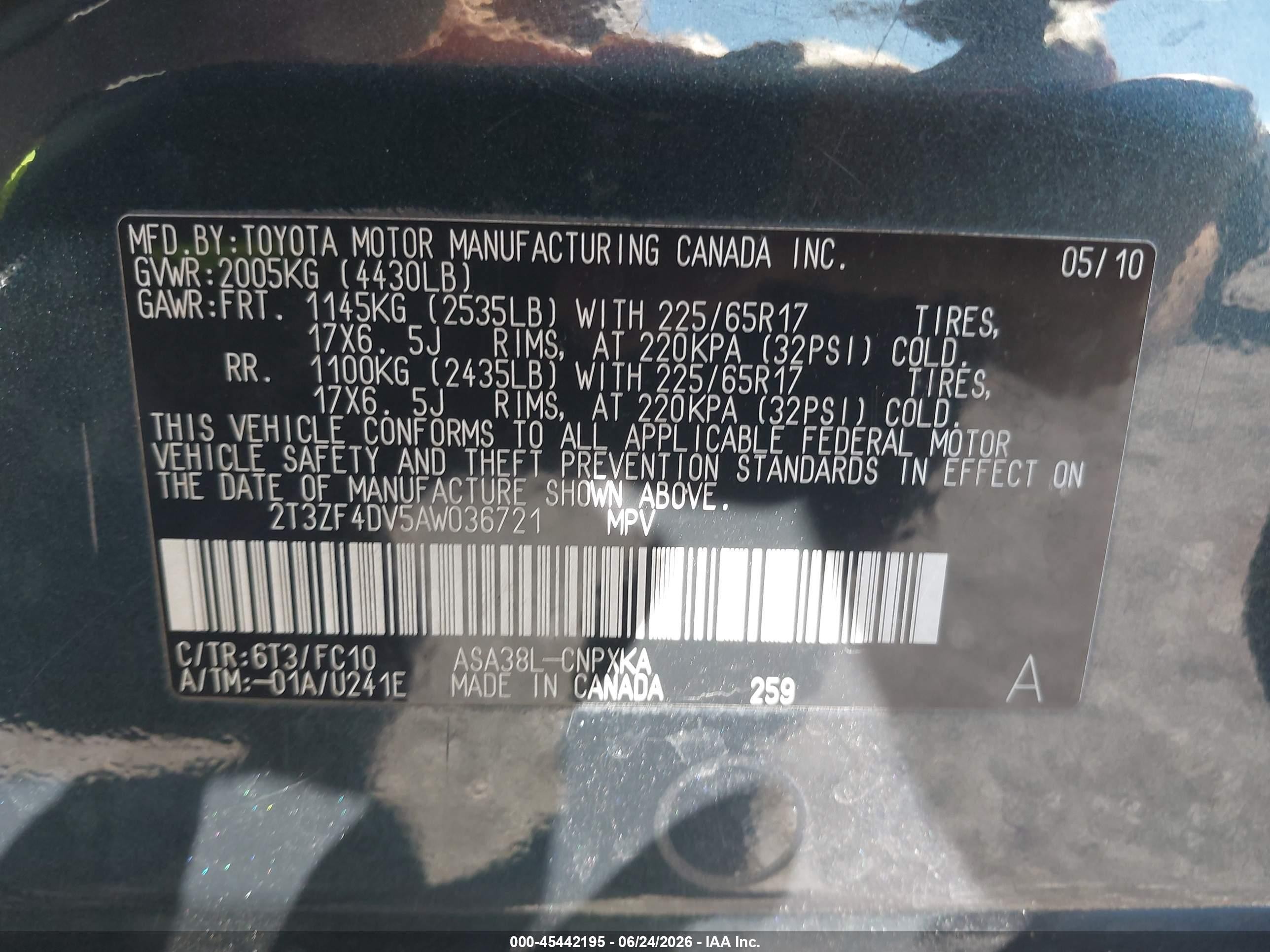 2010 Toyota Rav4   Gray vin: 2T3ZF4DV5AW036721