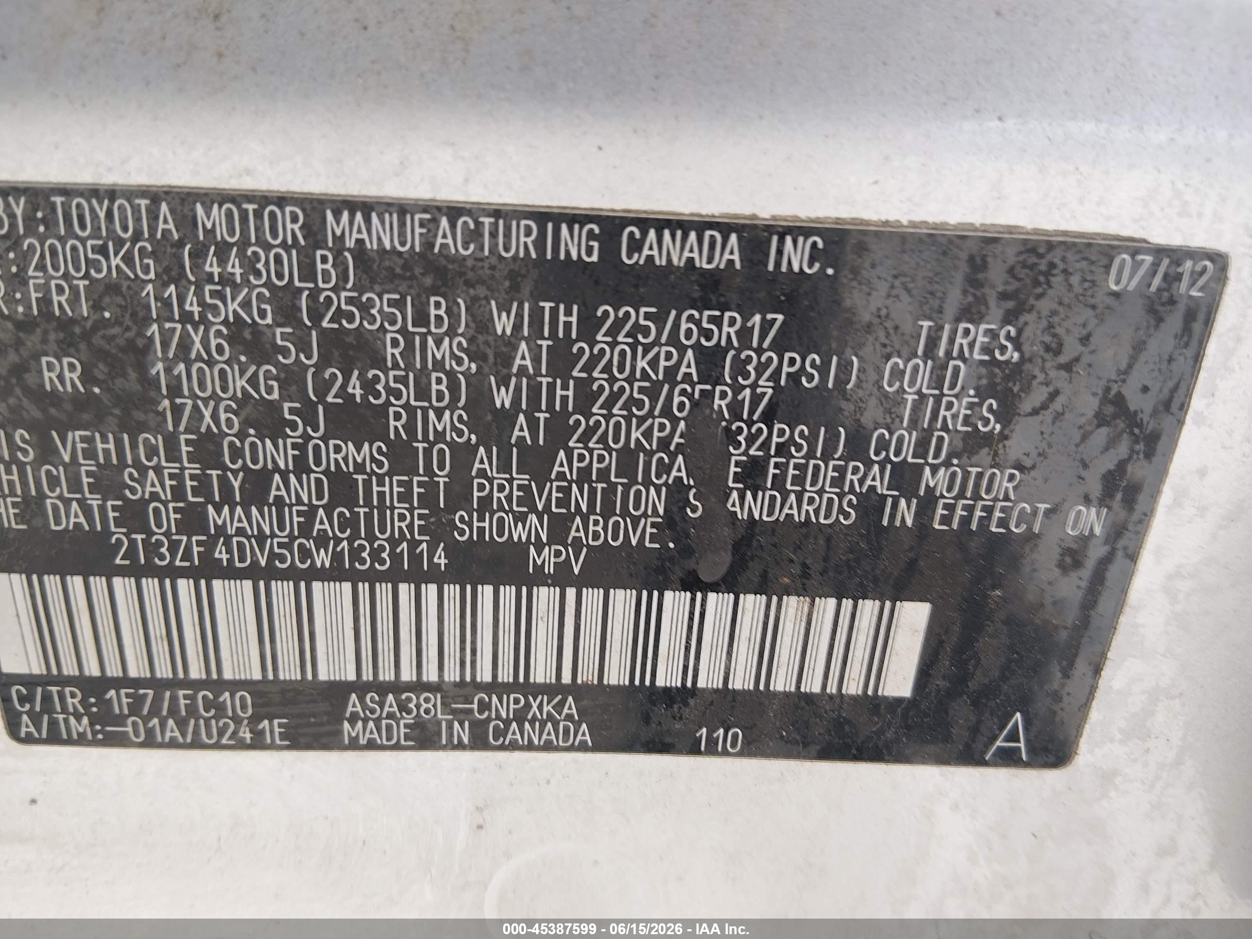 2012 Toyota Rav4 Silver vin: 2T3ZF4DV5CW133114