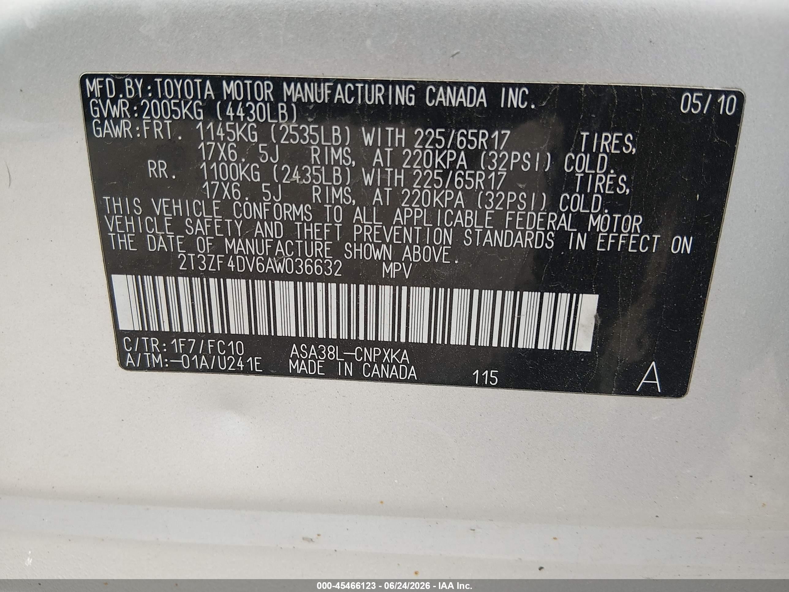 2010 Toyota Rav4   Silver vin: 2T3ZF4DV6AW036632