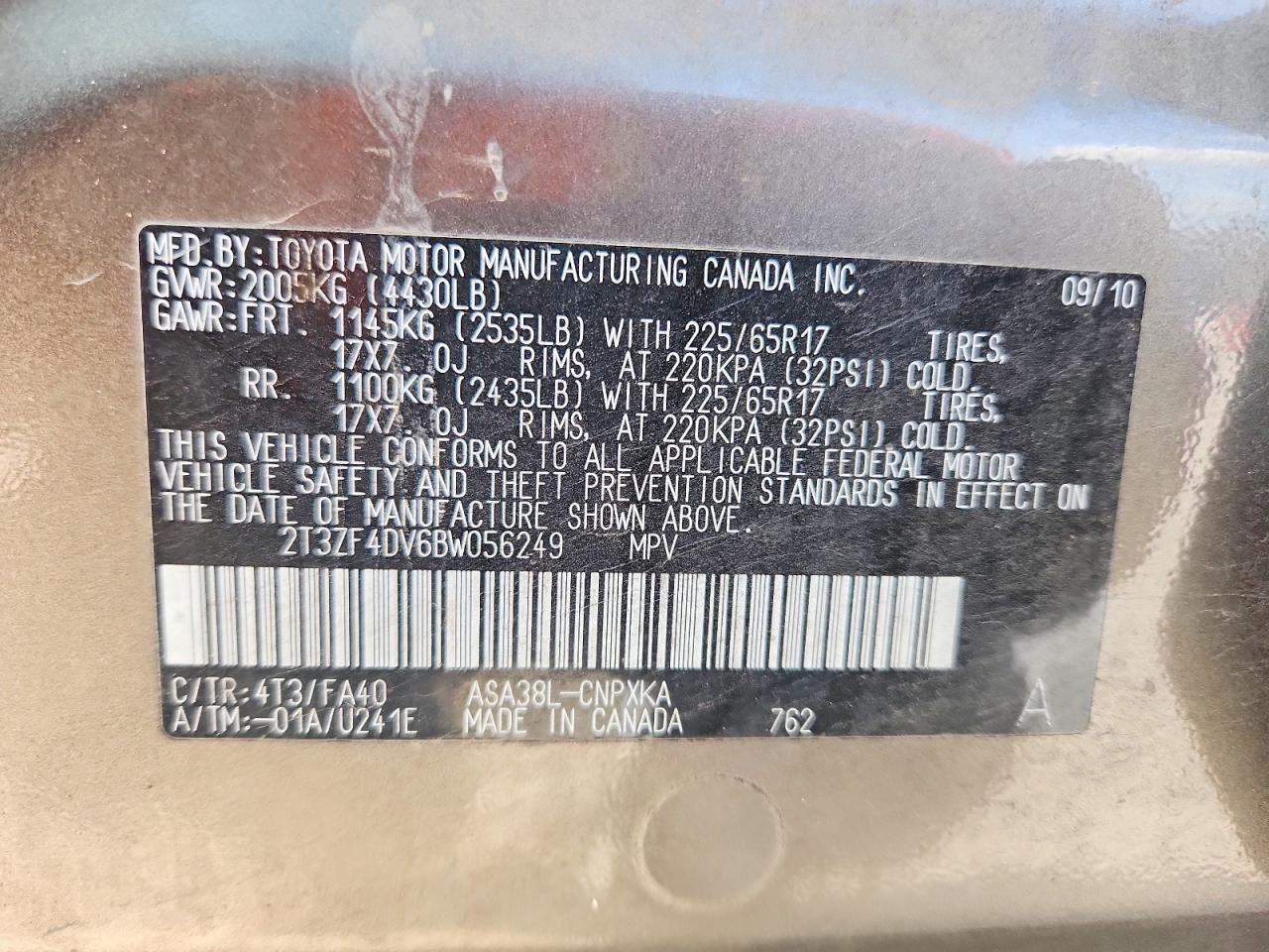 2011 Toyota Rav4 Base Brown vin: 2T3ZF4DV6BW056249