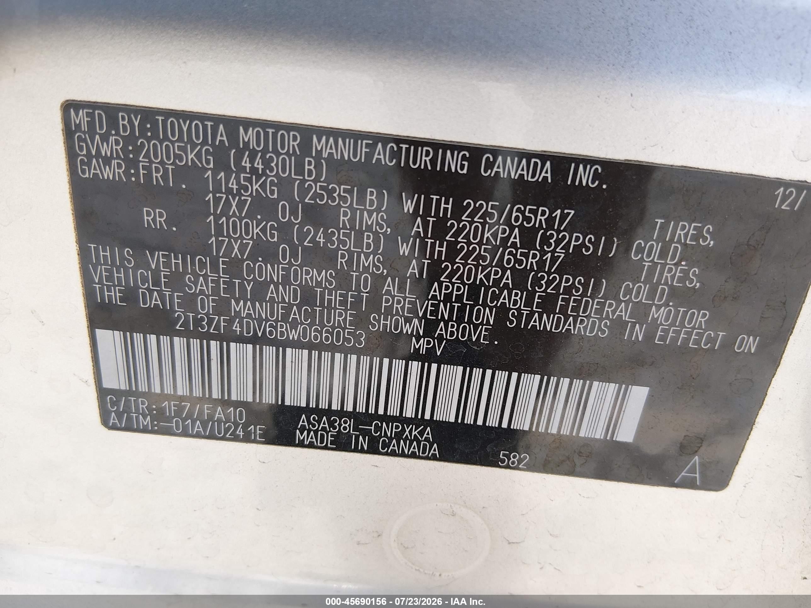 2011 Toyota Rav4   Silver vin: 2T3ZF4DV6BW066053