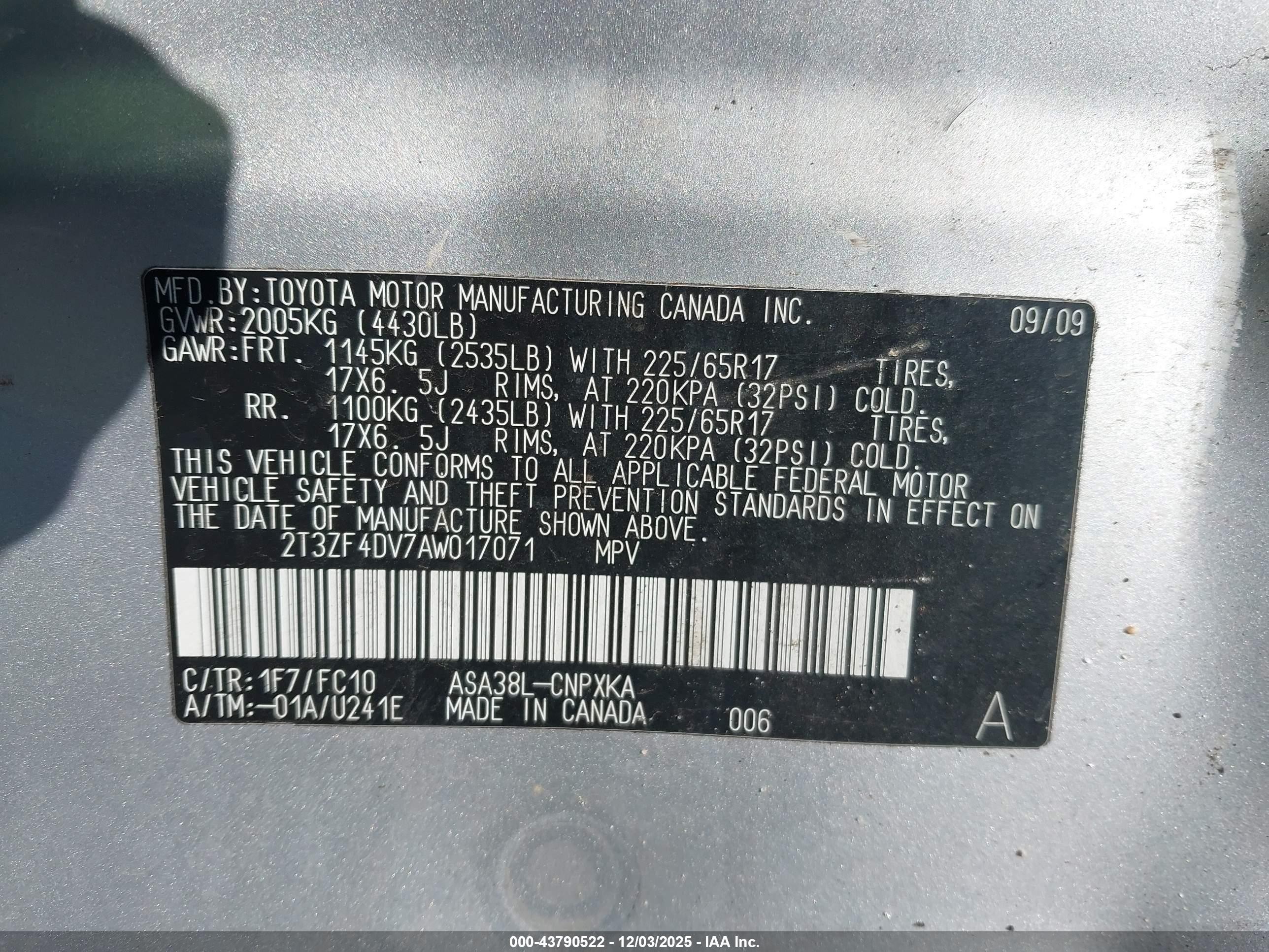 2010 Toyota Rav4   Gray vin: 2T3ZF4DV7AW017071