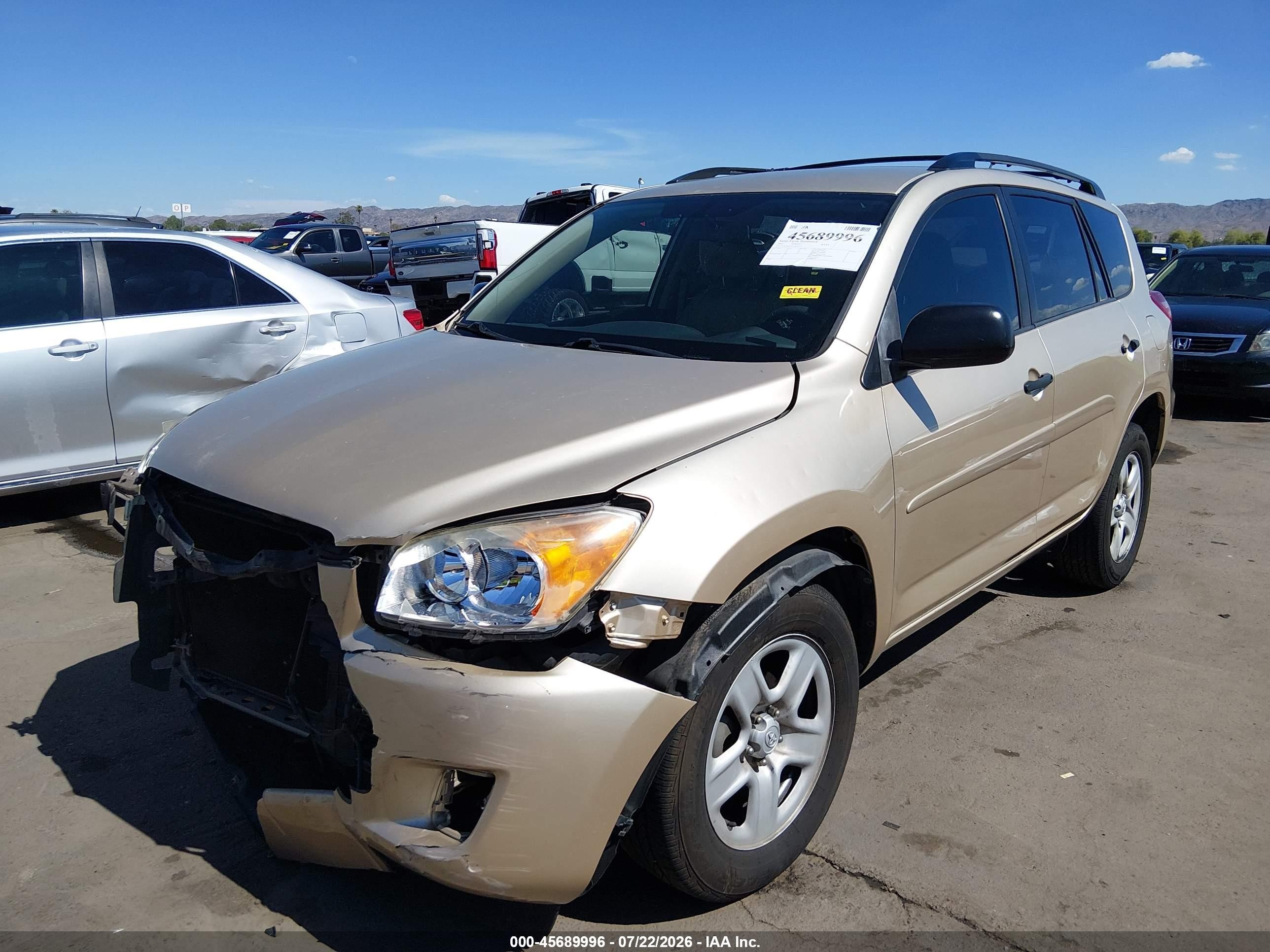 2010 Toyota Rav4   Gold vin: 2T3ZF4DV8AW022554